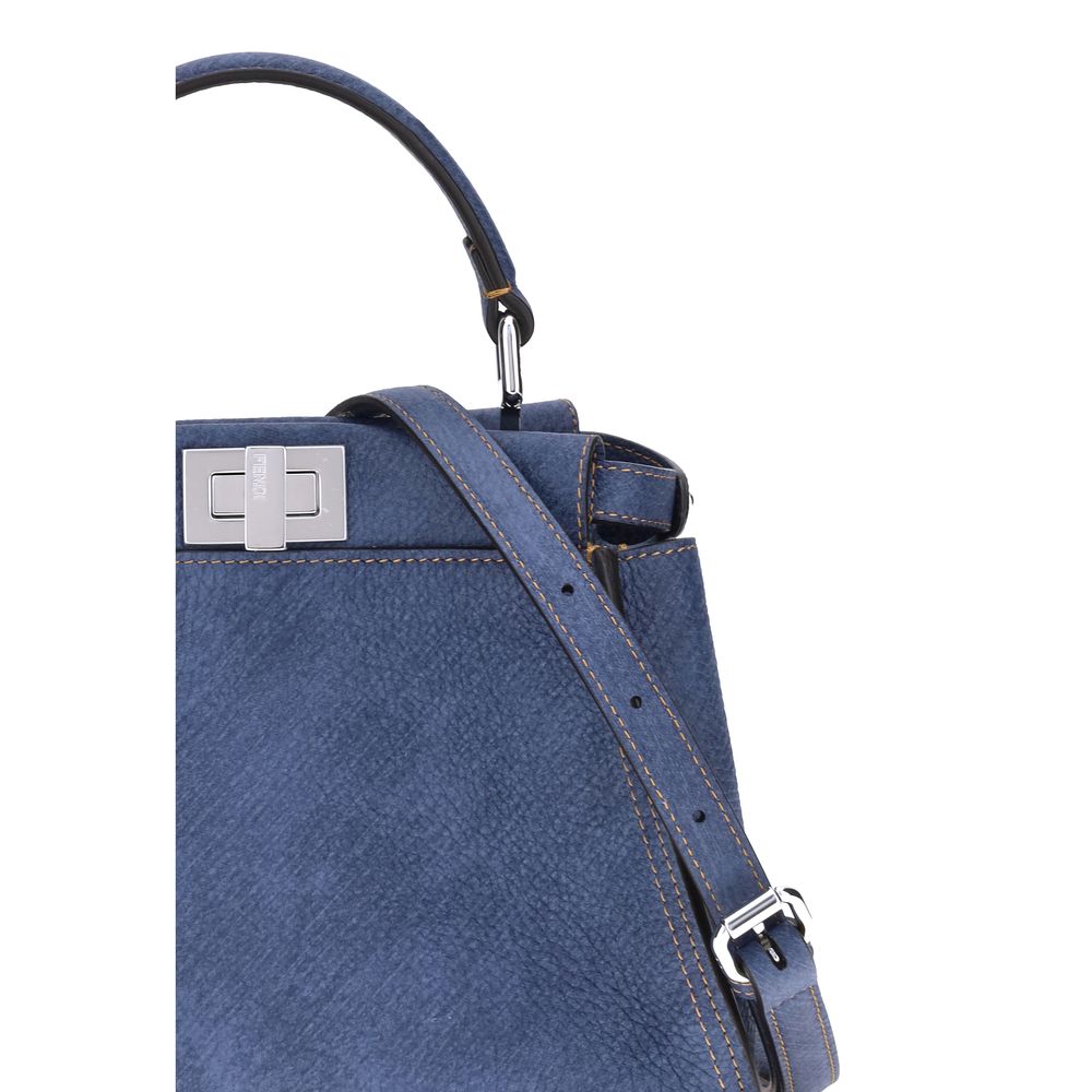 Fendi Blue Calf Leather Bos Taurus Shoulder Bag