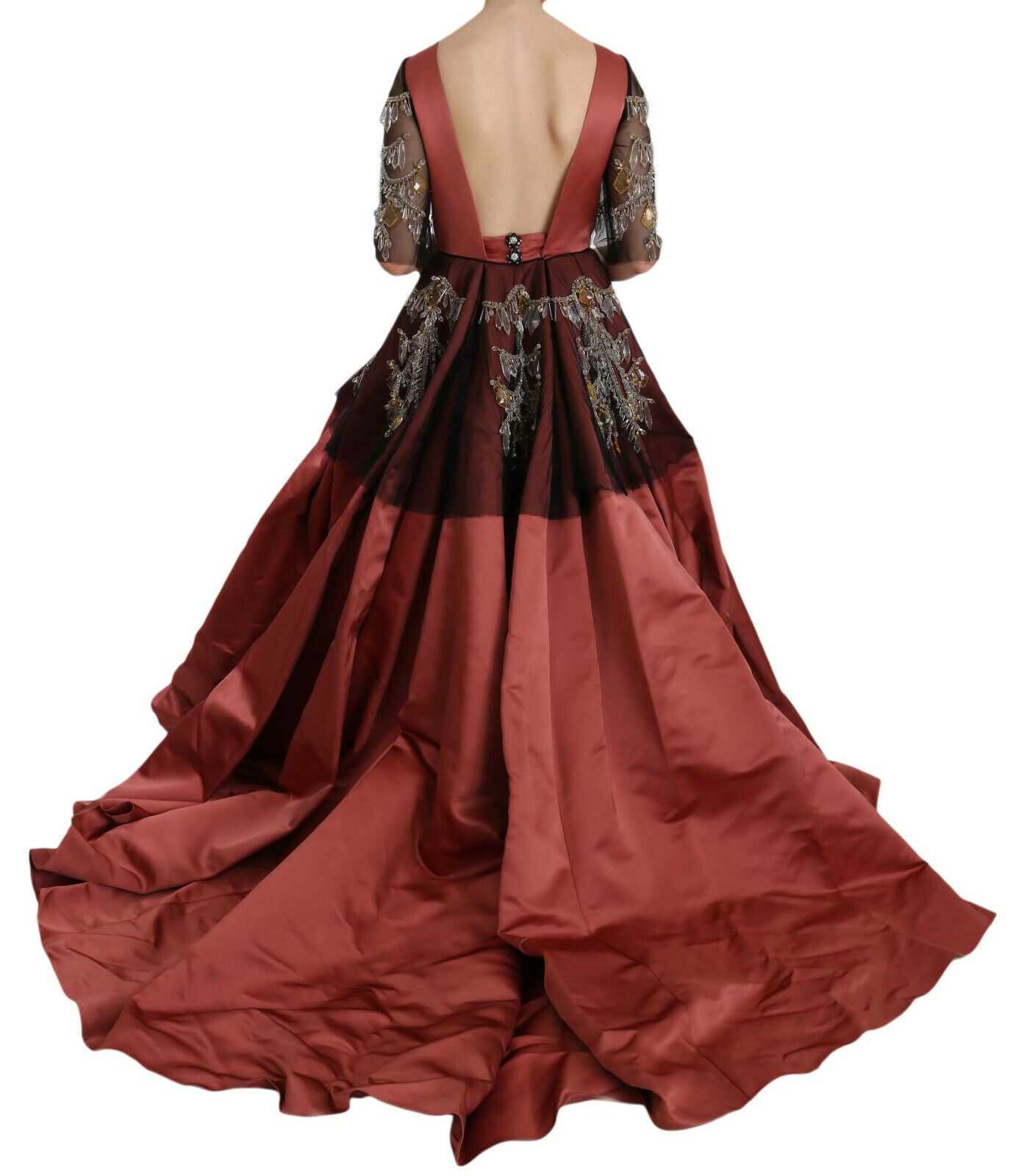 Robe princesse en soie à cristaux Dolce & Gabbana