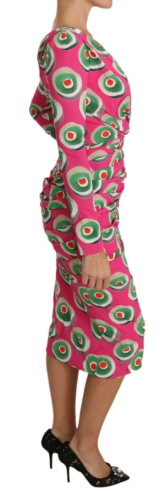 Robe fourreau extensible en soie rose Cup Cake de Dolce & Gabbana