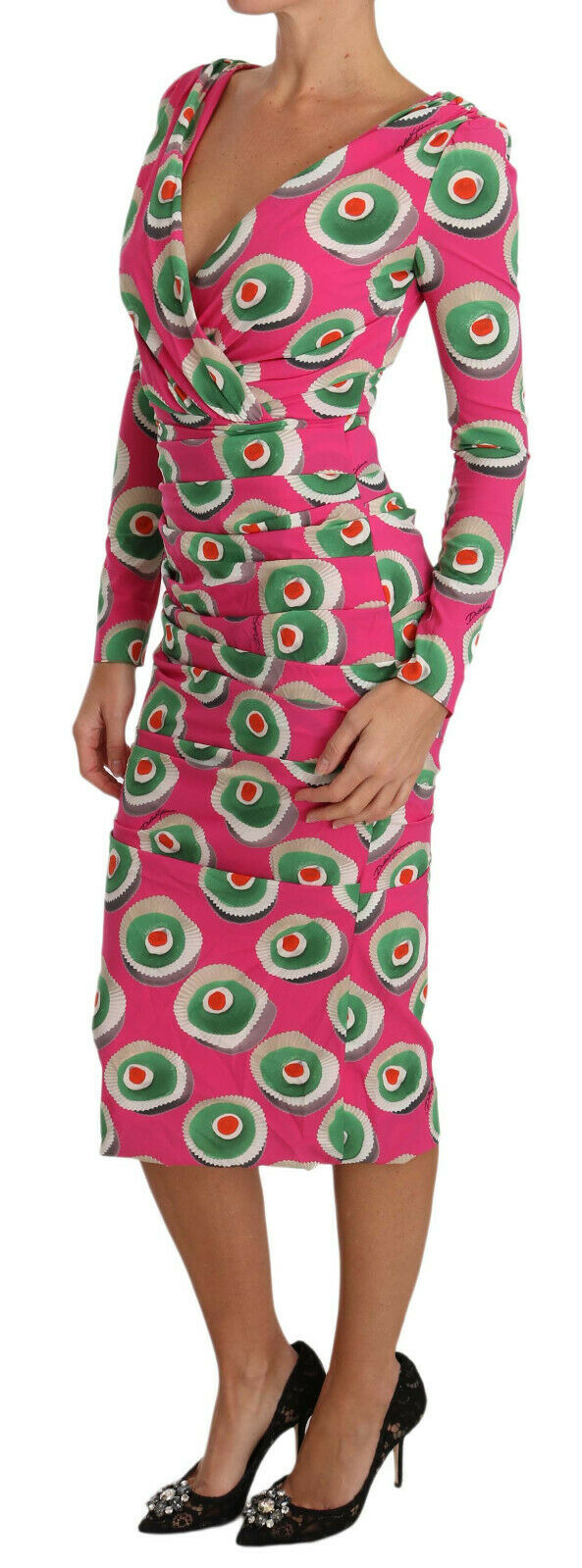 Robe fourreau extensible en soie rose Cup Cake de Dolce & Gabbana