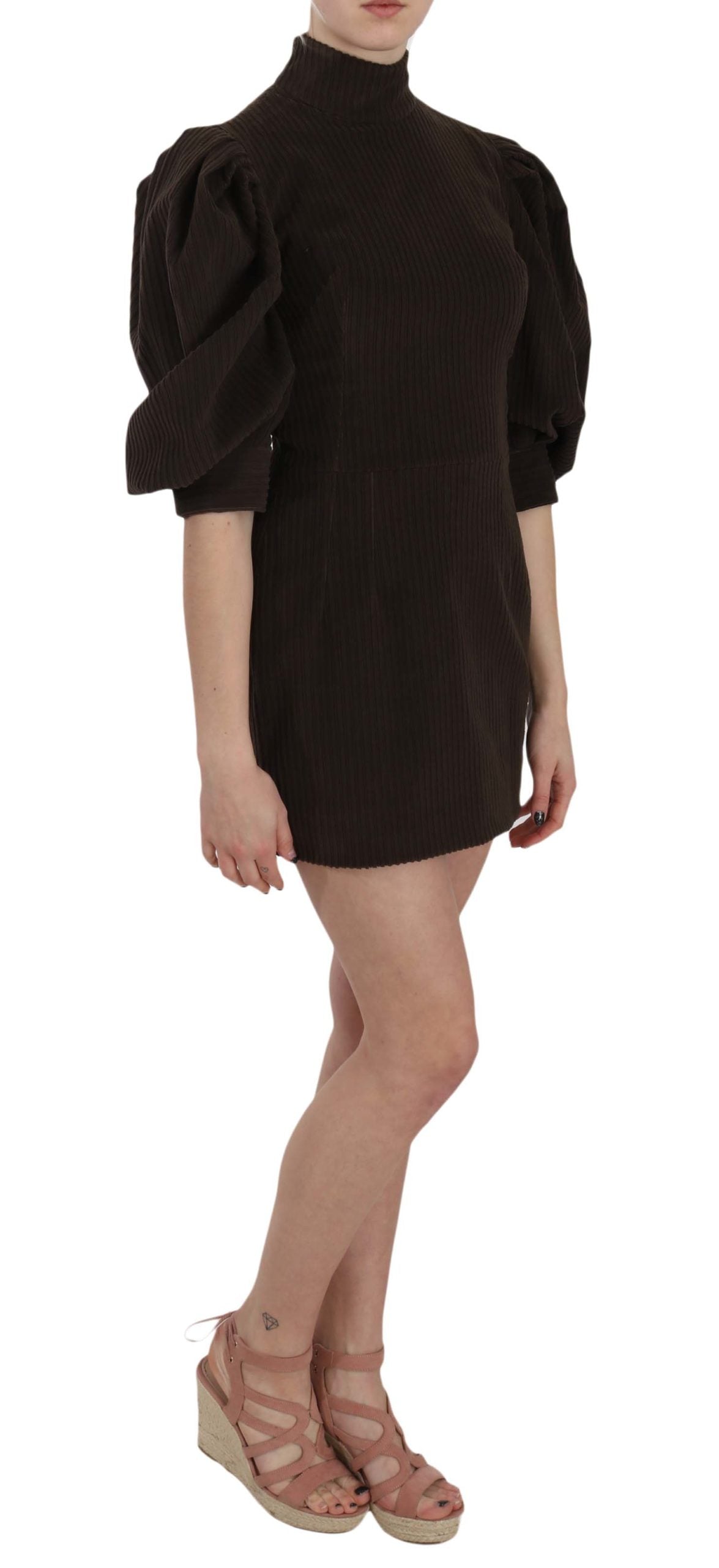 Mini-robe moulante en velours côtelé marron Dolce & Gabbana