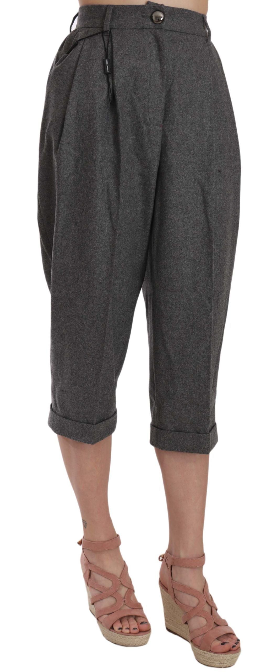 Pantalon court plissé en laine Dolce & Gabbana
