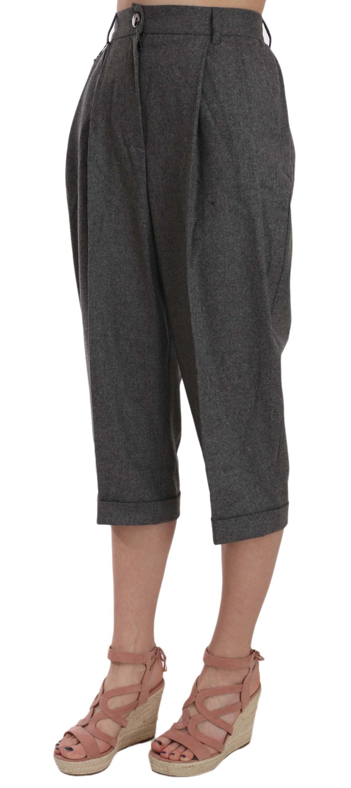 Pantalon court plissé en laine Dolce & Gabbana