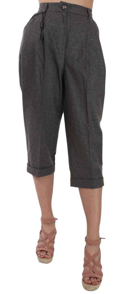 Pantalon court plissé en laine Dolce & Gabbana