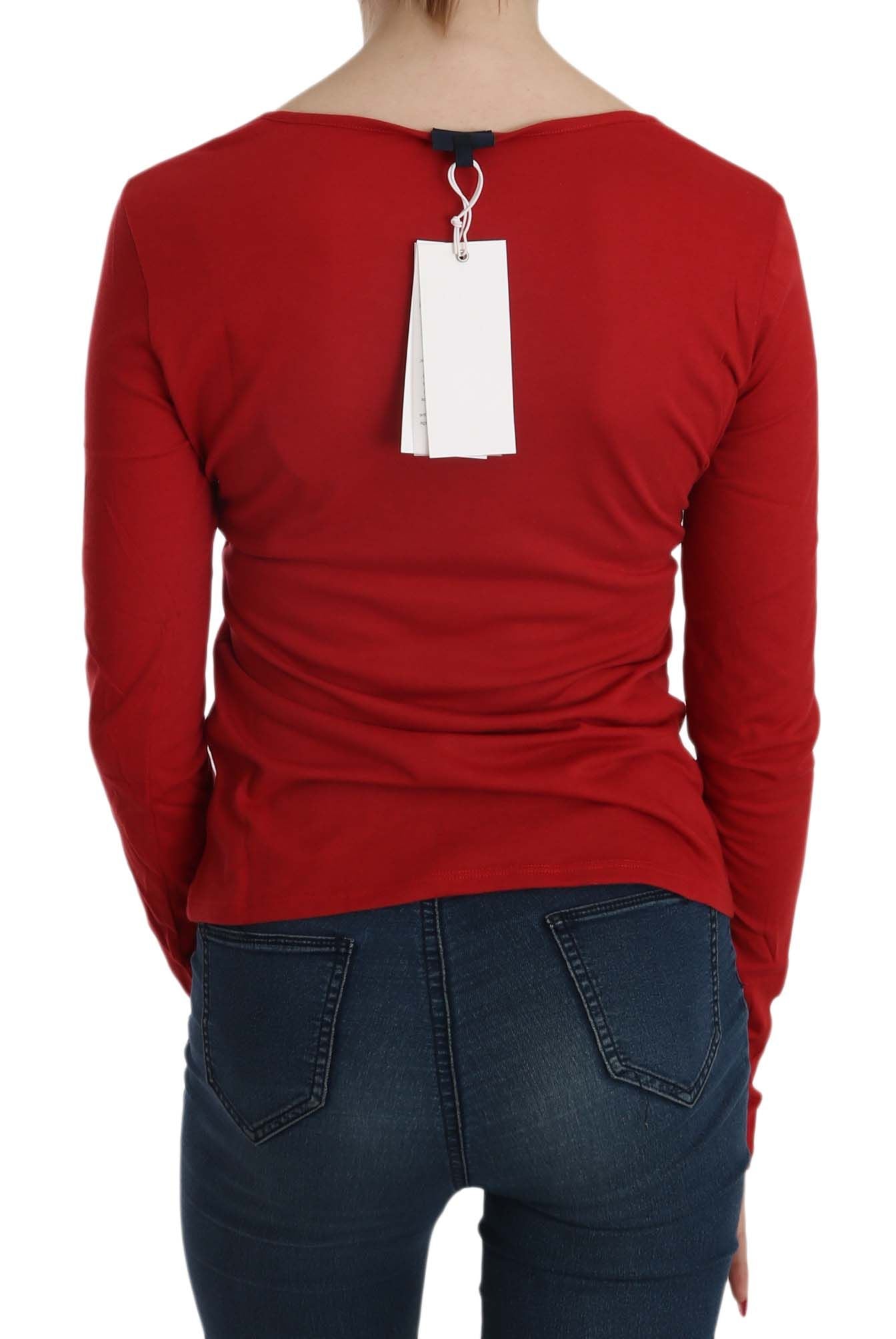 Exte – Langärmlige Bluse mit Kristallverzierung in Rot