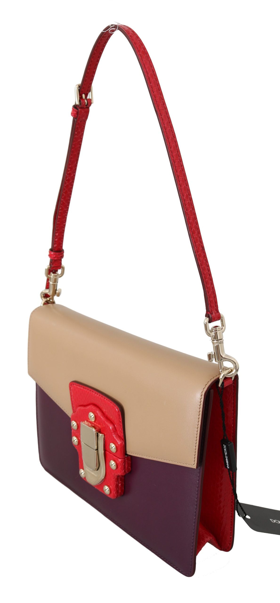 Sac à bandoulière Dolce & Gabbana en cuir violet beige rouge