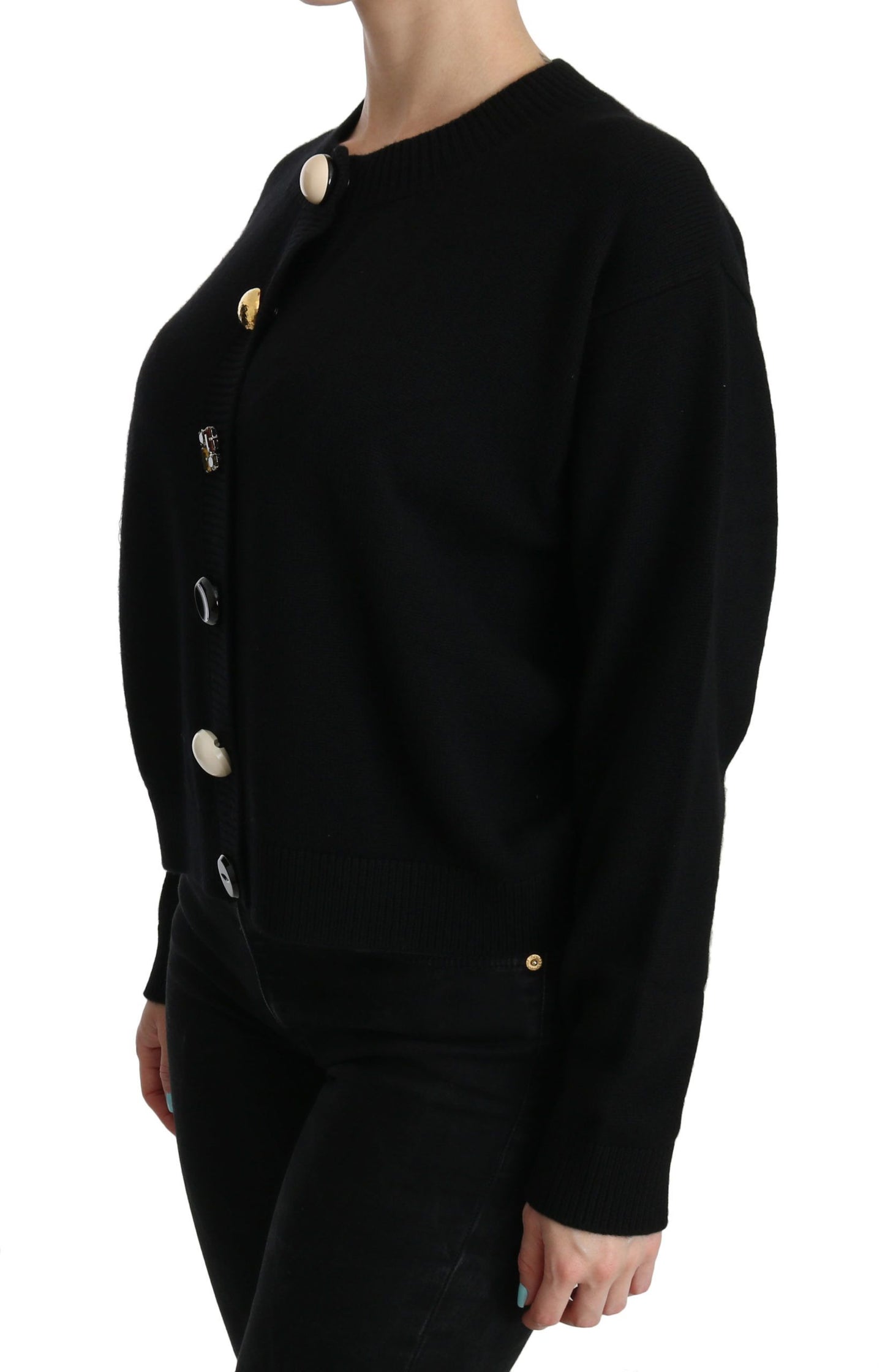 Pull cardigan noir à boutons Dolce & Gabbana