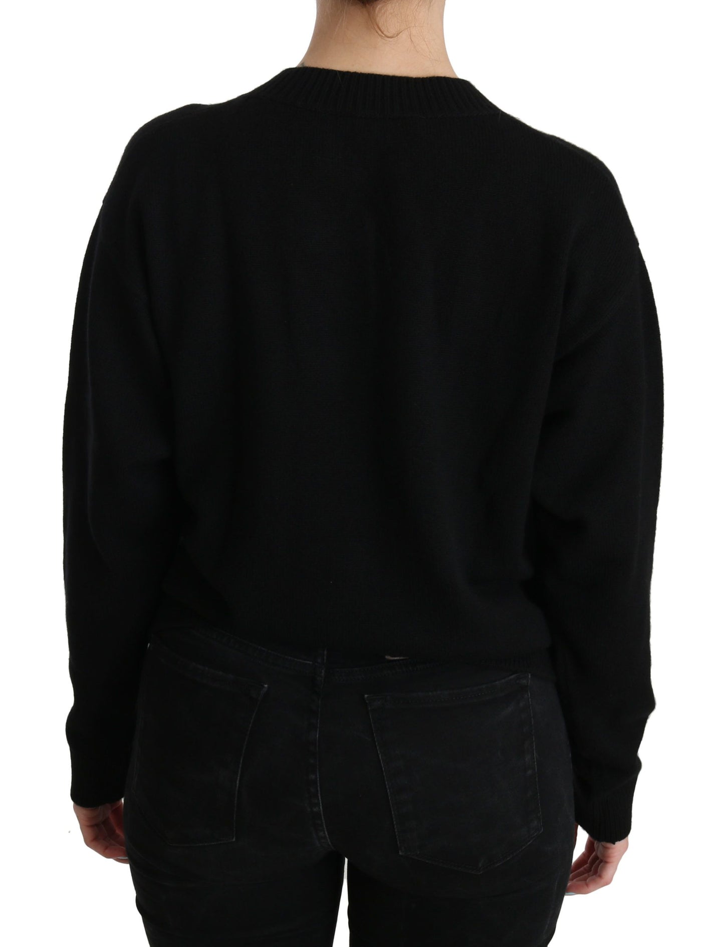 Pull cardigan noir à boutons Dolce & Gabbana