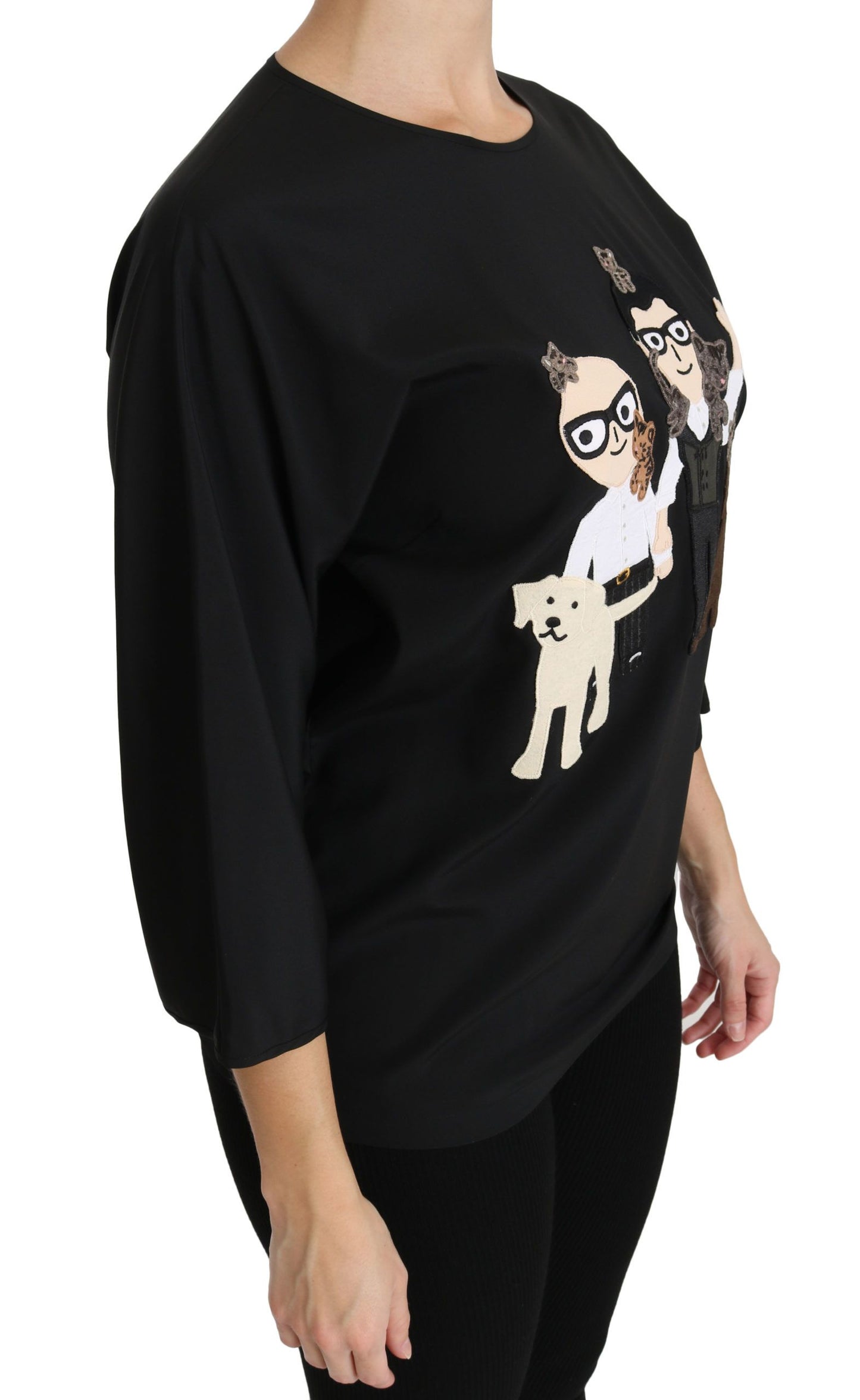 Dolce & Gabbana T-shirt noir #dgfamily Chemisier en soie