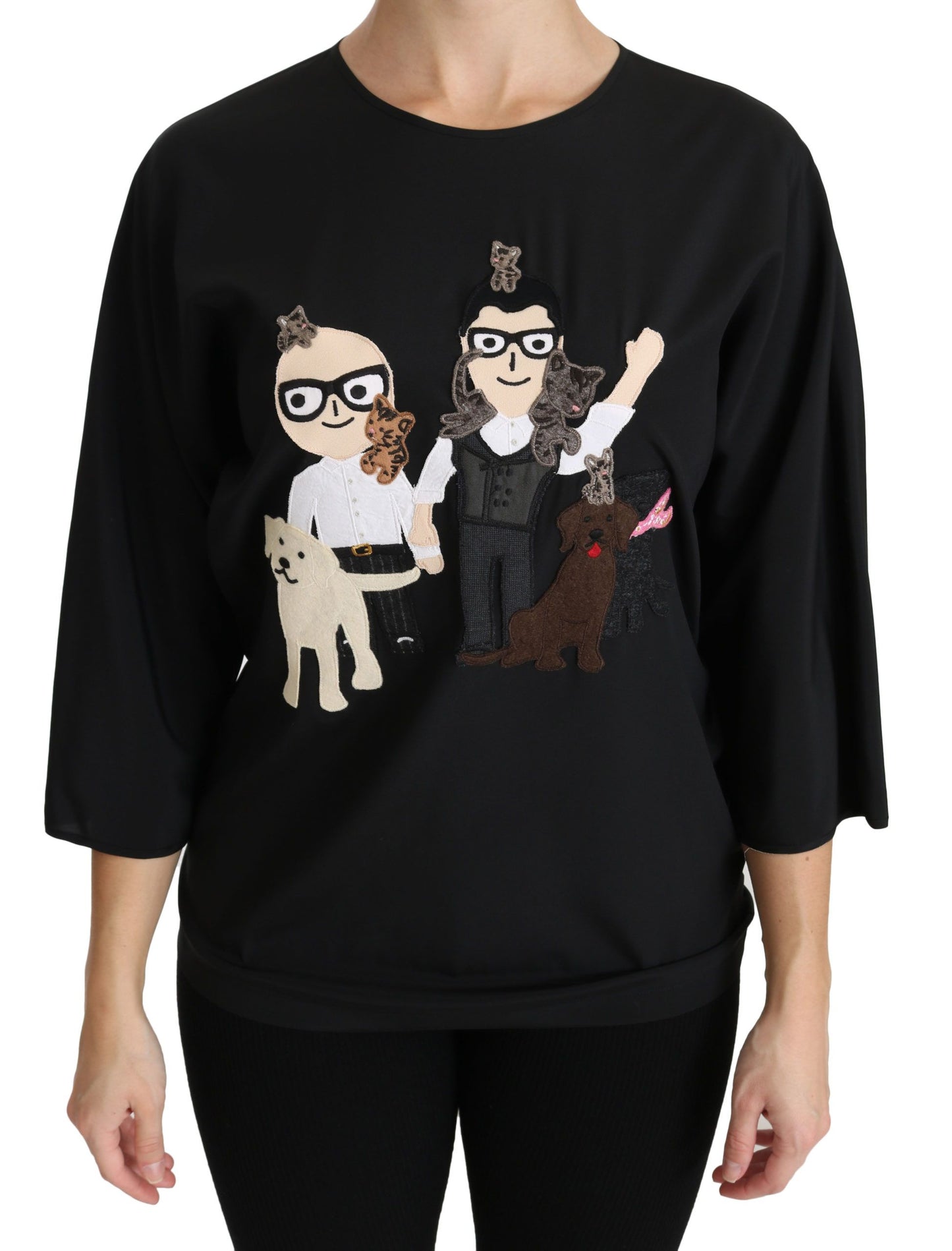 Dolce & Gabbana T-shirt noir #dgfamily Chemisier en soie
