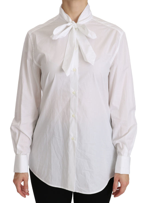 Dolce & Gabbana, weißes Poloshirt mit Rollkragen und langen Ärmeln