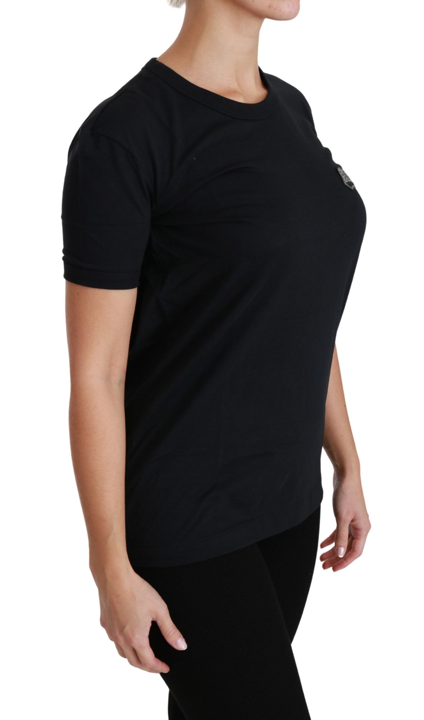 T-shirt ras du cou en coton Dolce & Gabbana Blue Love Patch