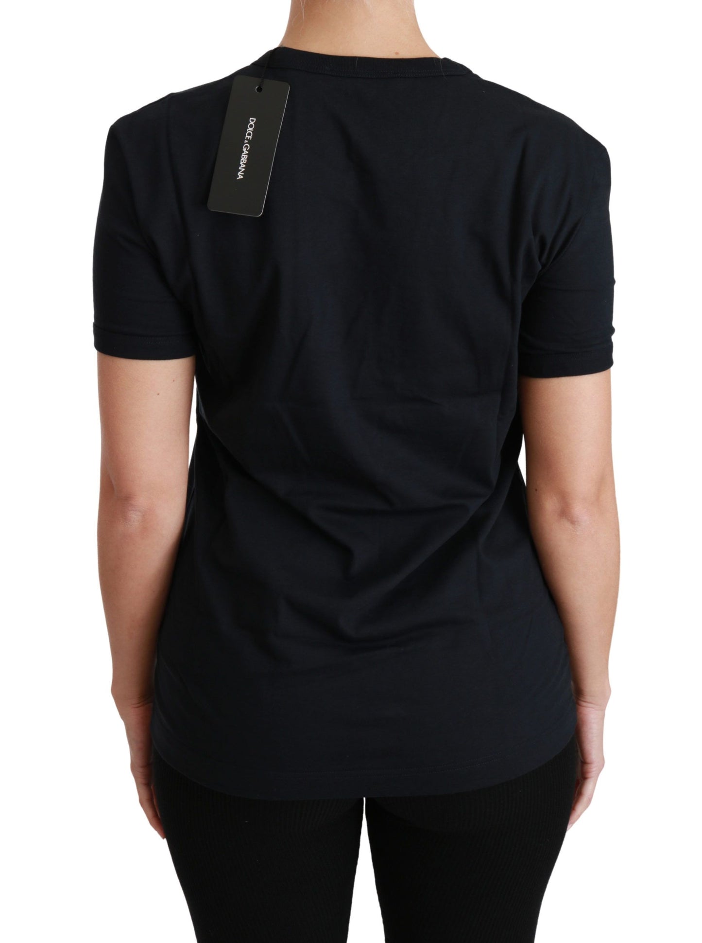 T-shirt ras du cou en coton Dolce & Gabbana Blue Love Patch