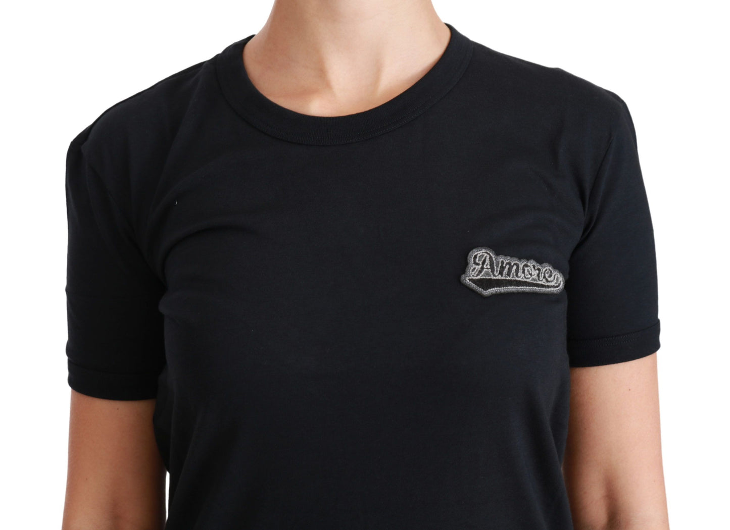 T-shirt ras du cou en coton Dolce & Gabbana Blue Love Patch