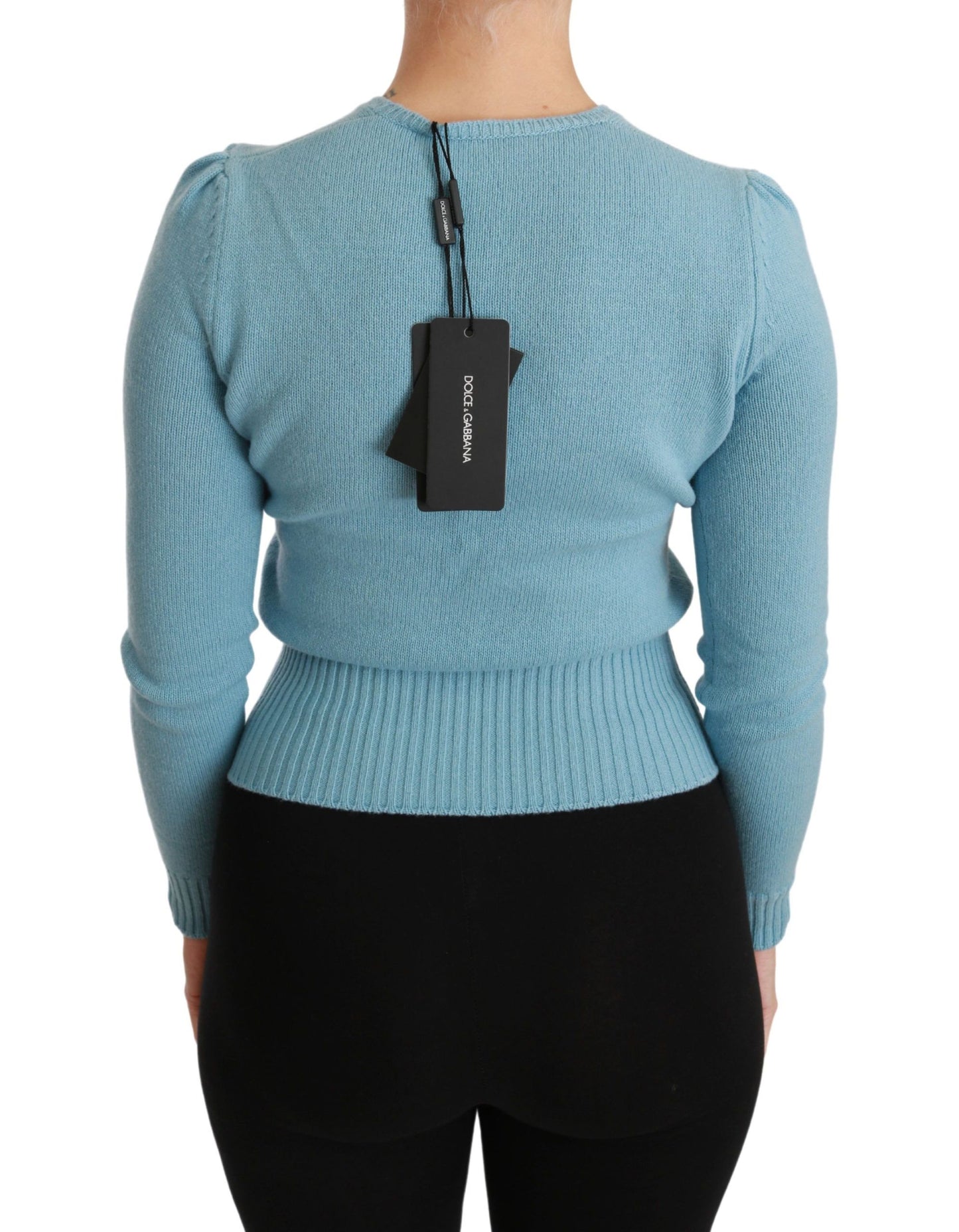 Pull en laine bleue Queen Heart de Dolce & Gabbana