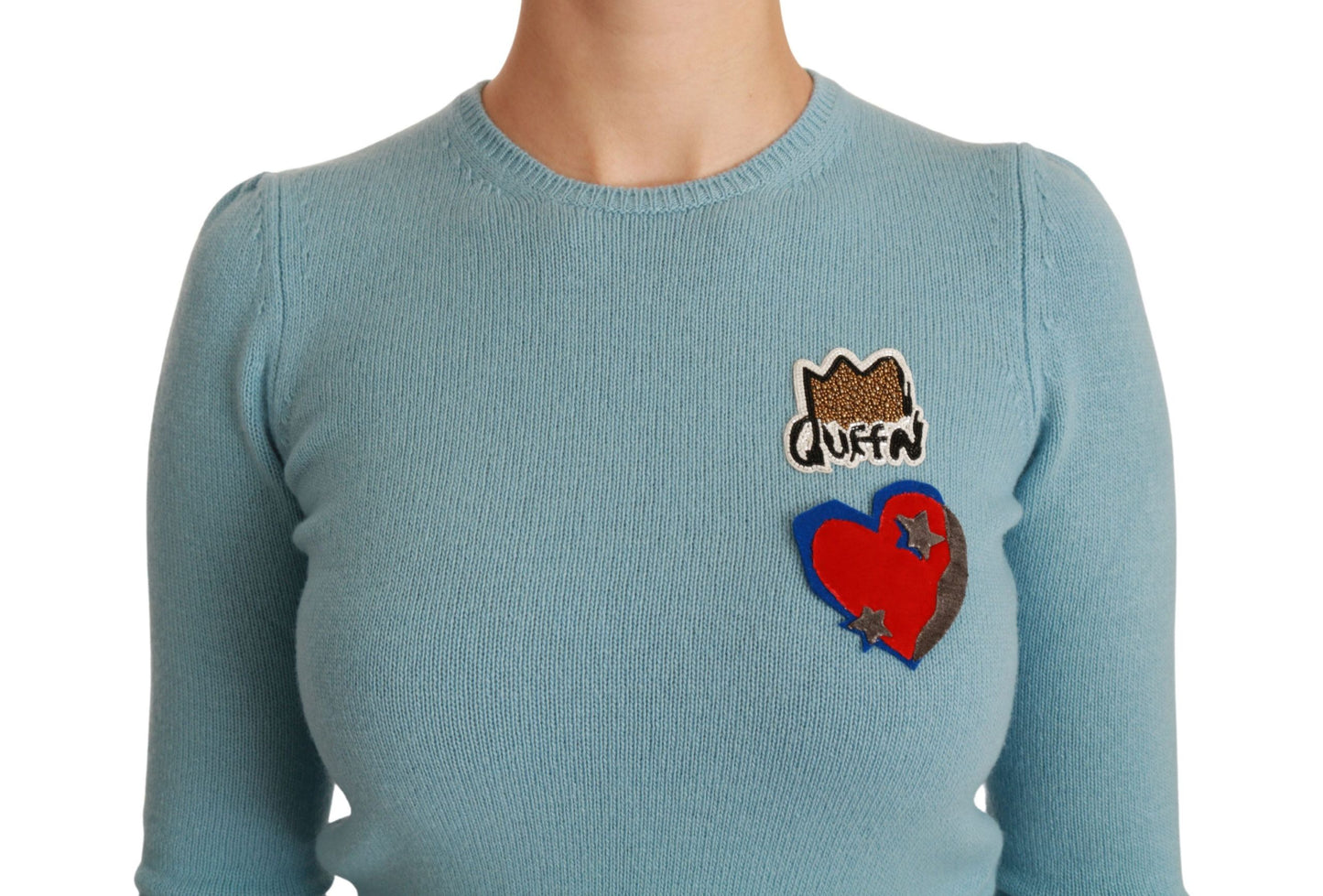 Pull en laine bleue Queen Heart de Dolce & Gabbana