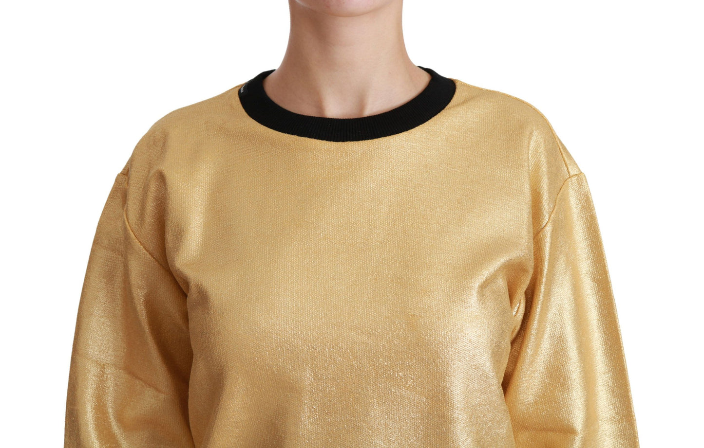 Pull ras du cou en coton doré Dolce & Gabbana