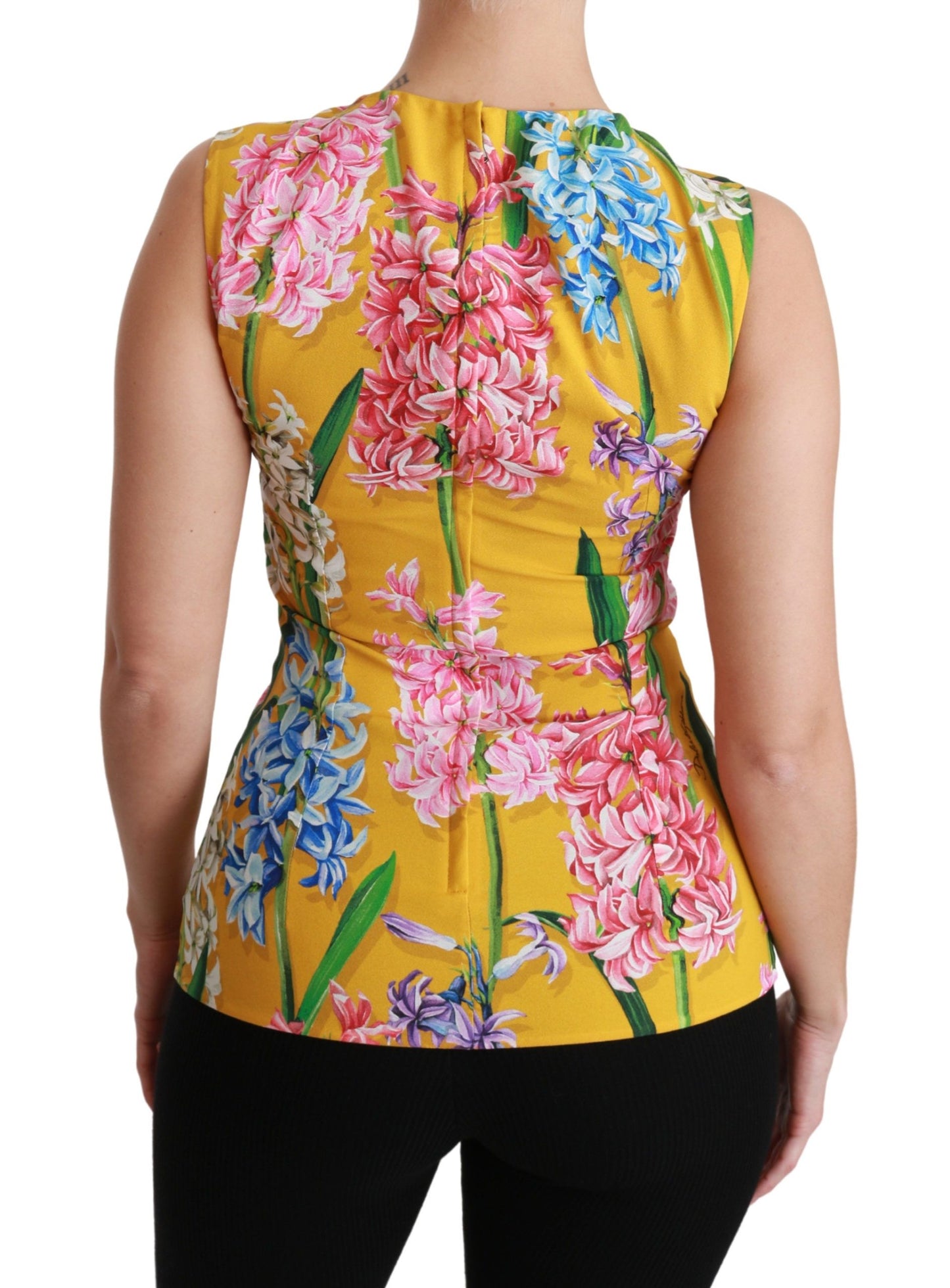 Chemisier débardeur extensible à fleurs jaunes Dolce & Gabbana