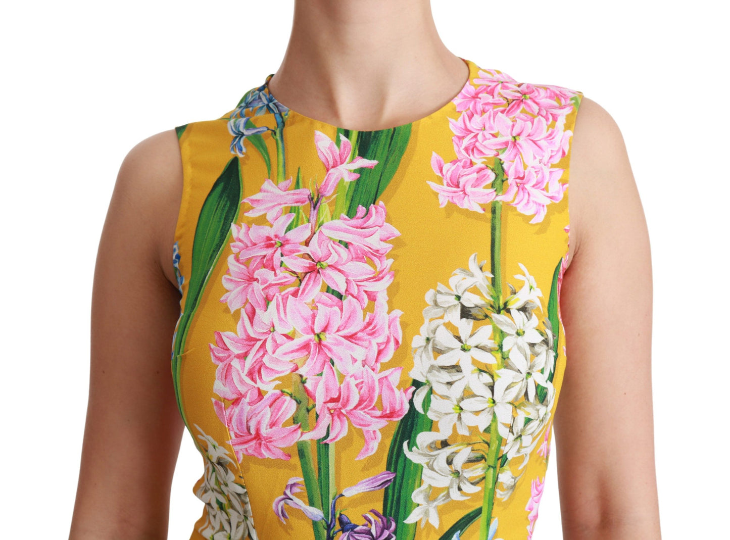 Chemisier débardeur extensible à fleurs jaunes Dolce & Gabbana