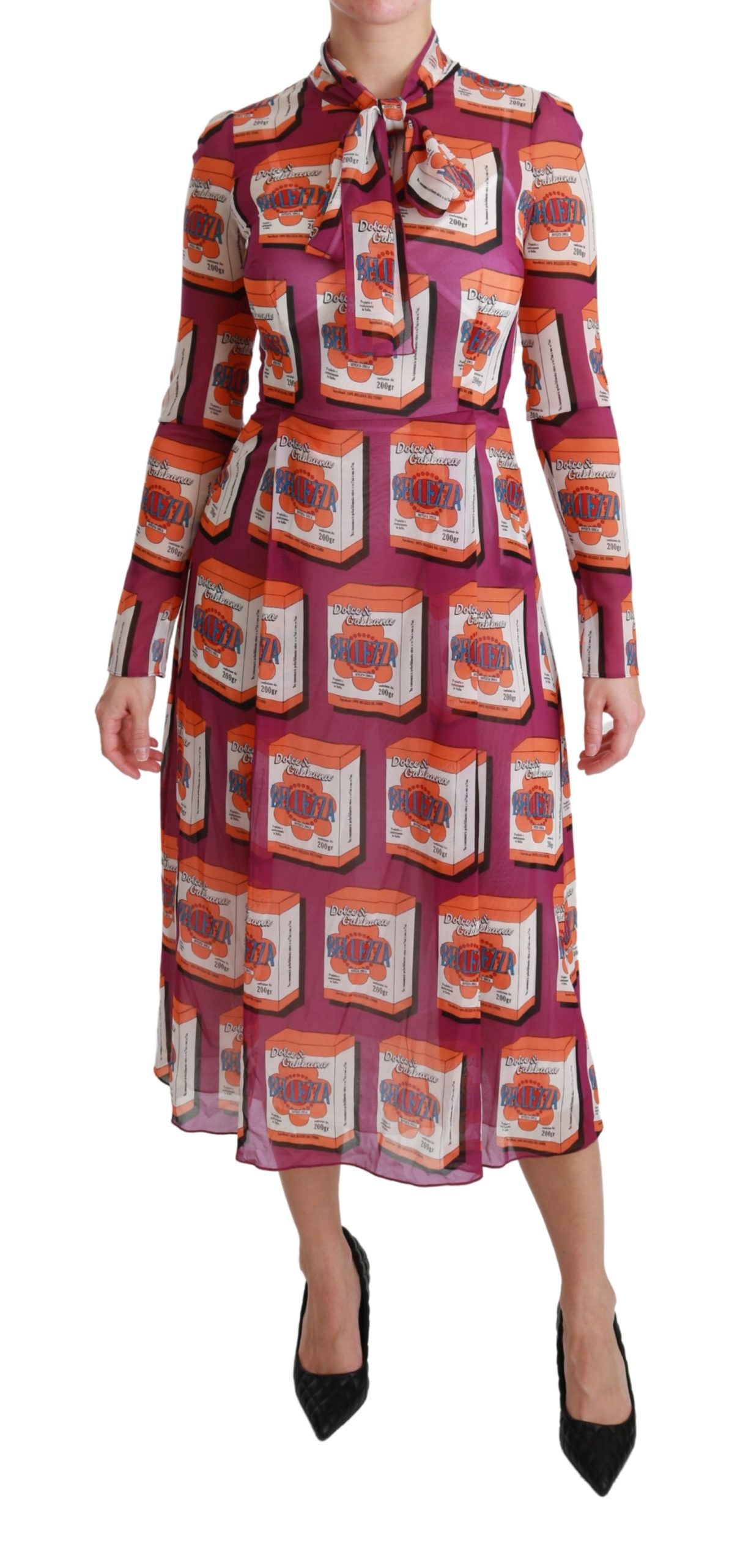 Dolce & Gabbana Robe trapèze Bellezza en soie violette