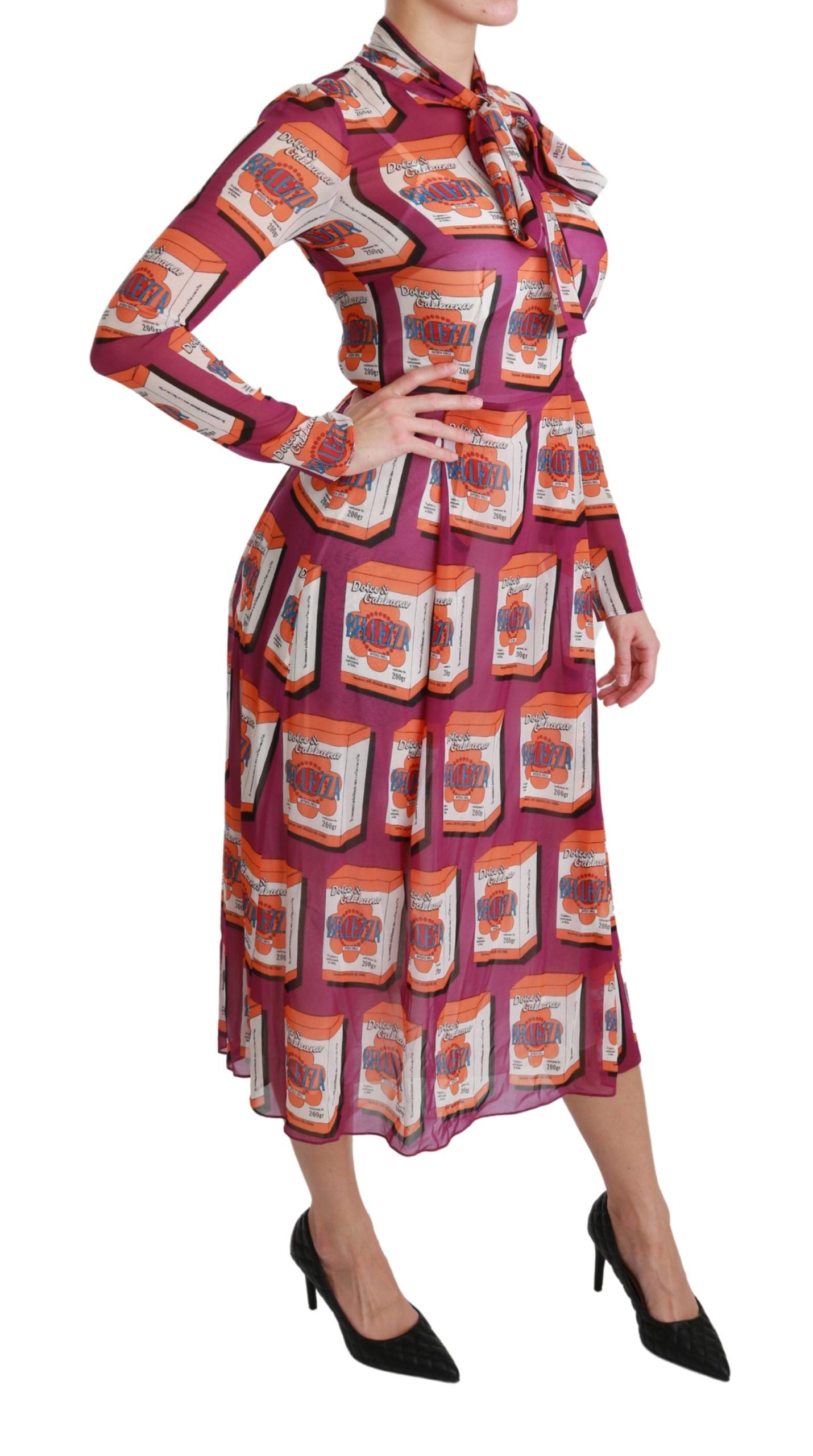 Dolce & Gabbana Robe trapèze Bellezza en soie violette