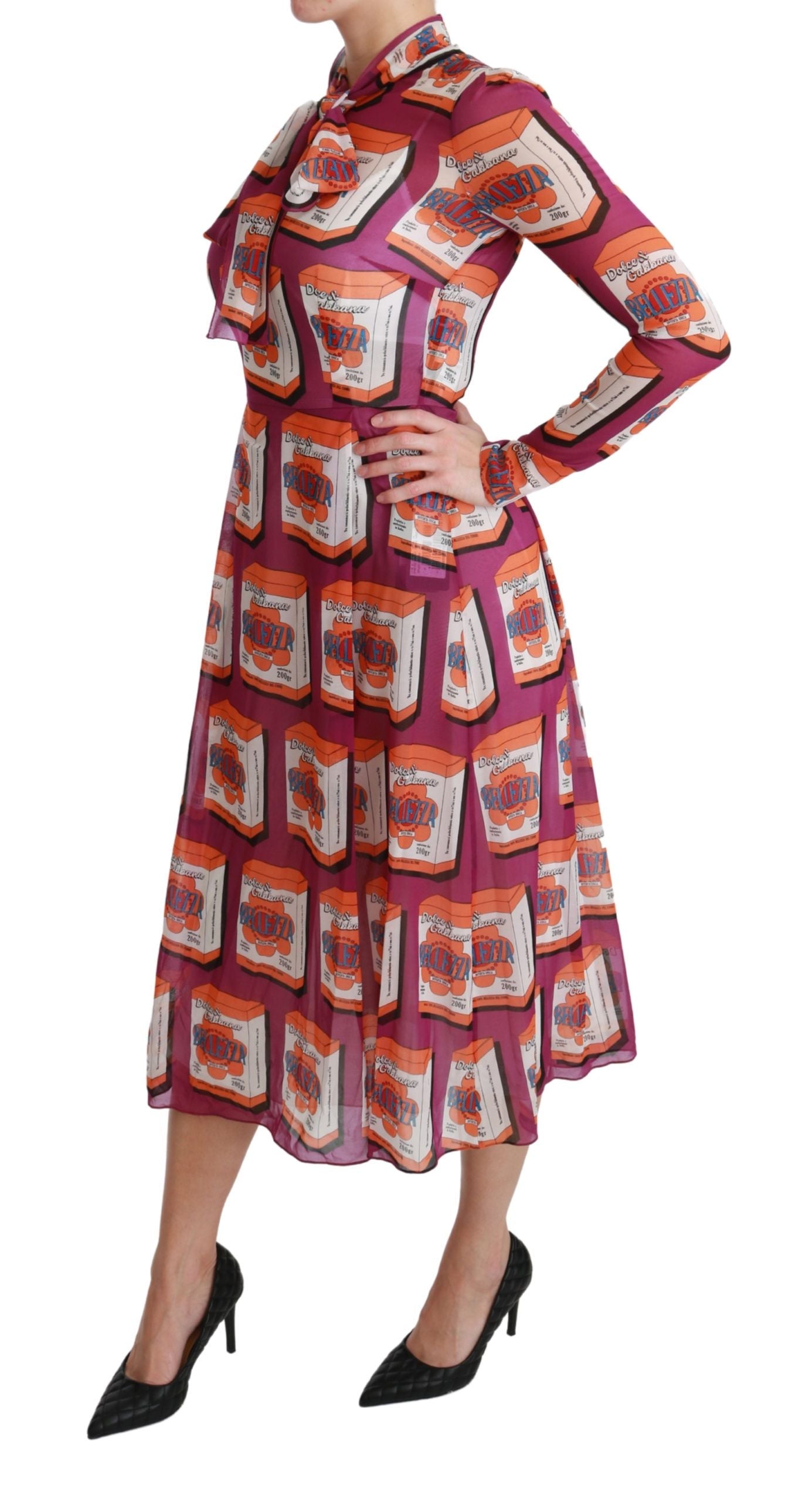 Dolce & Gabbana Robe trapèze Bellezza en soie violette