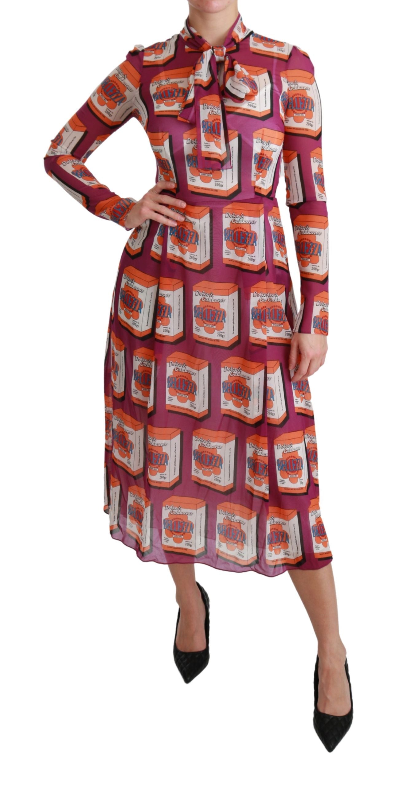 Dolce & Gabbana Robe trapèze Bellezza en soie violette