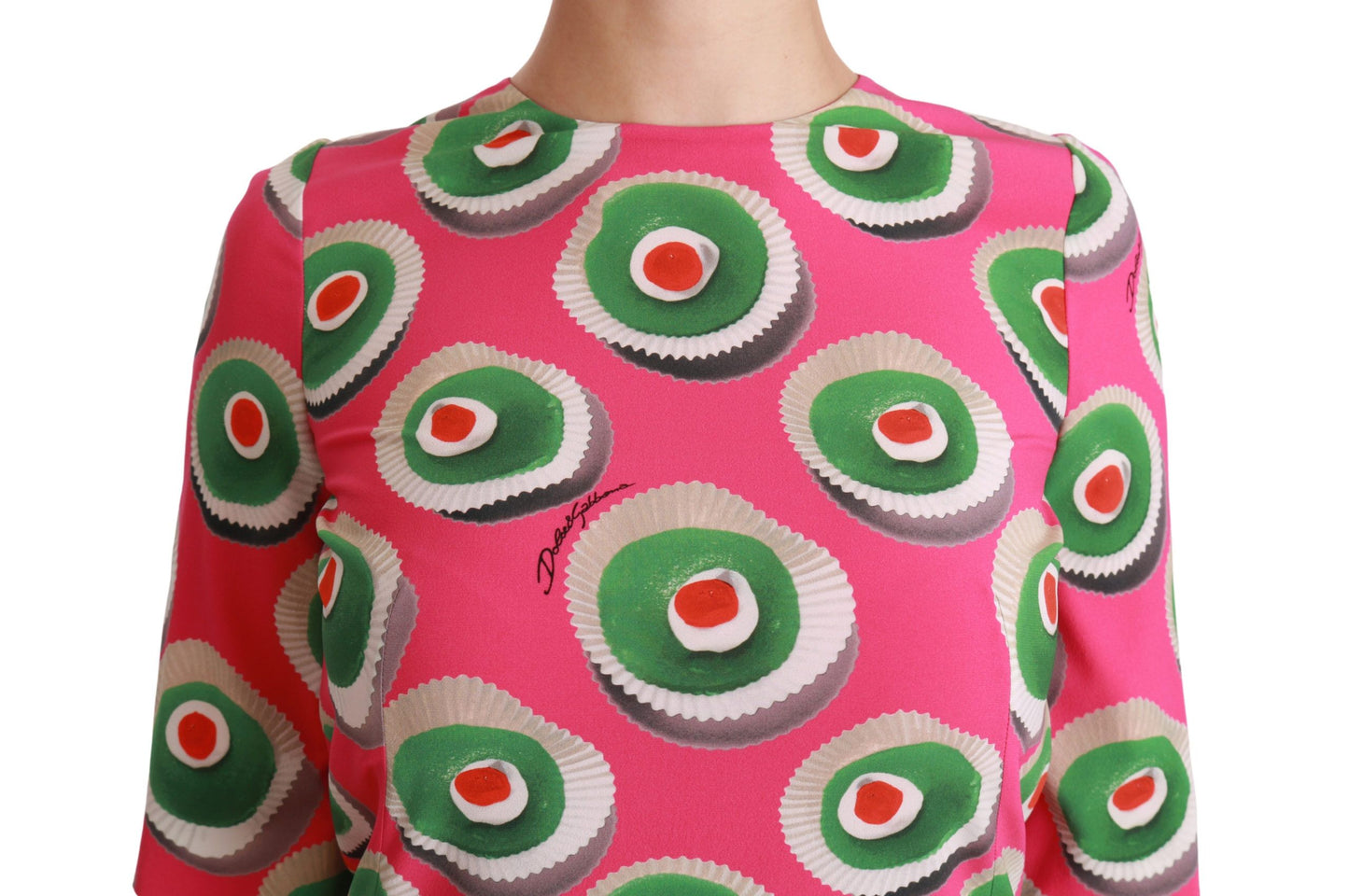 Robe droite extensible en soie rose Dolce & Gabbana