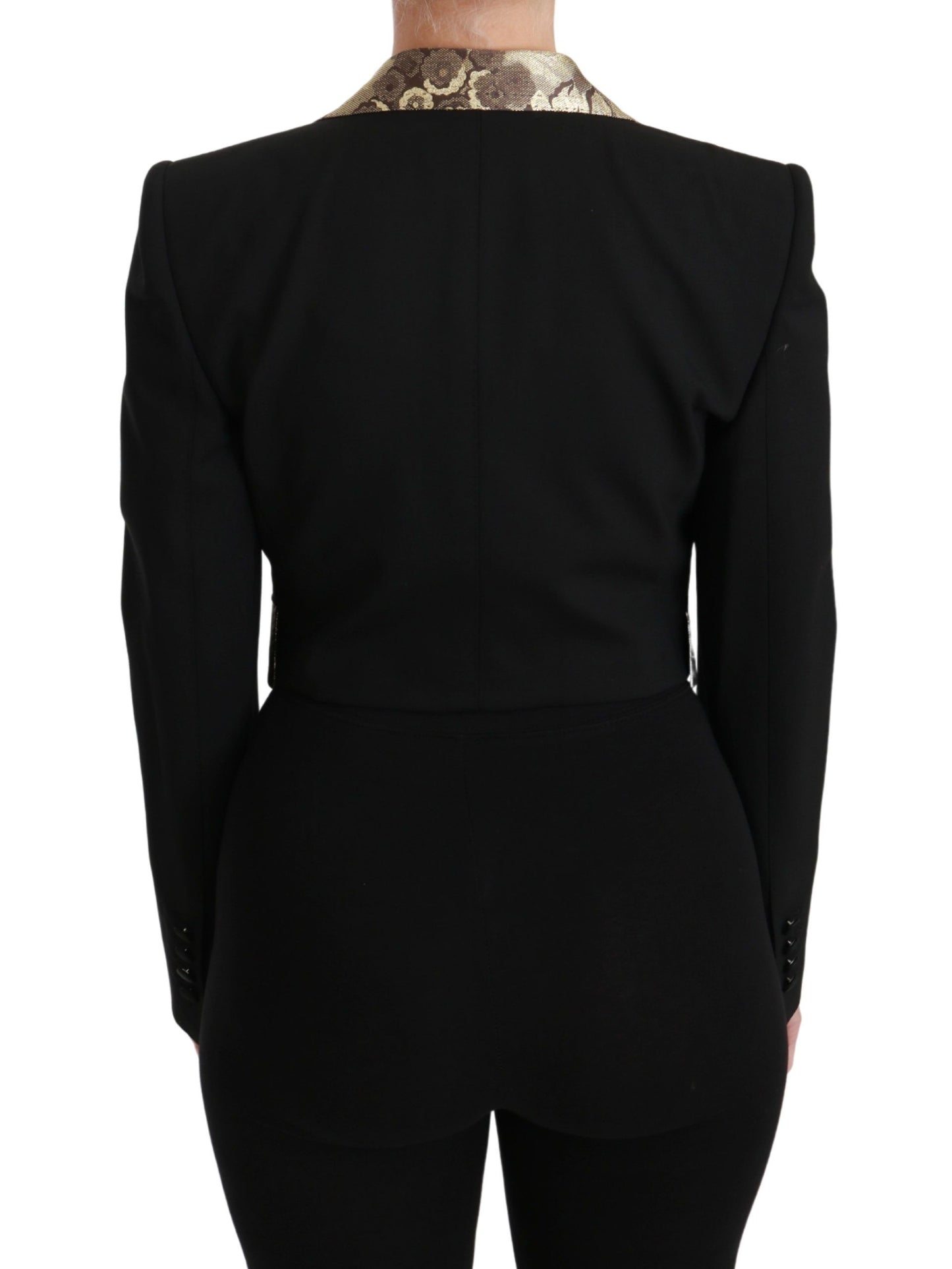 Dolce & Gabbana Gilet en jacquard noir Blazer Manteau Veste en laine