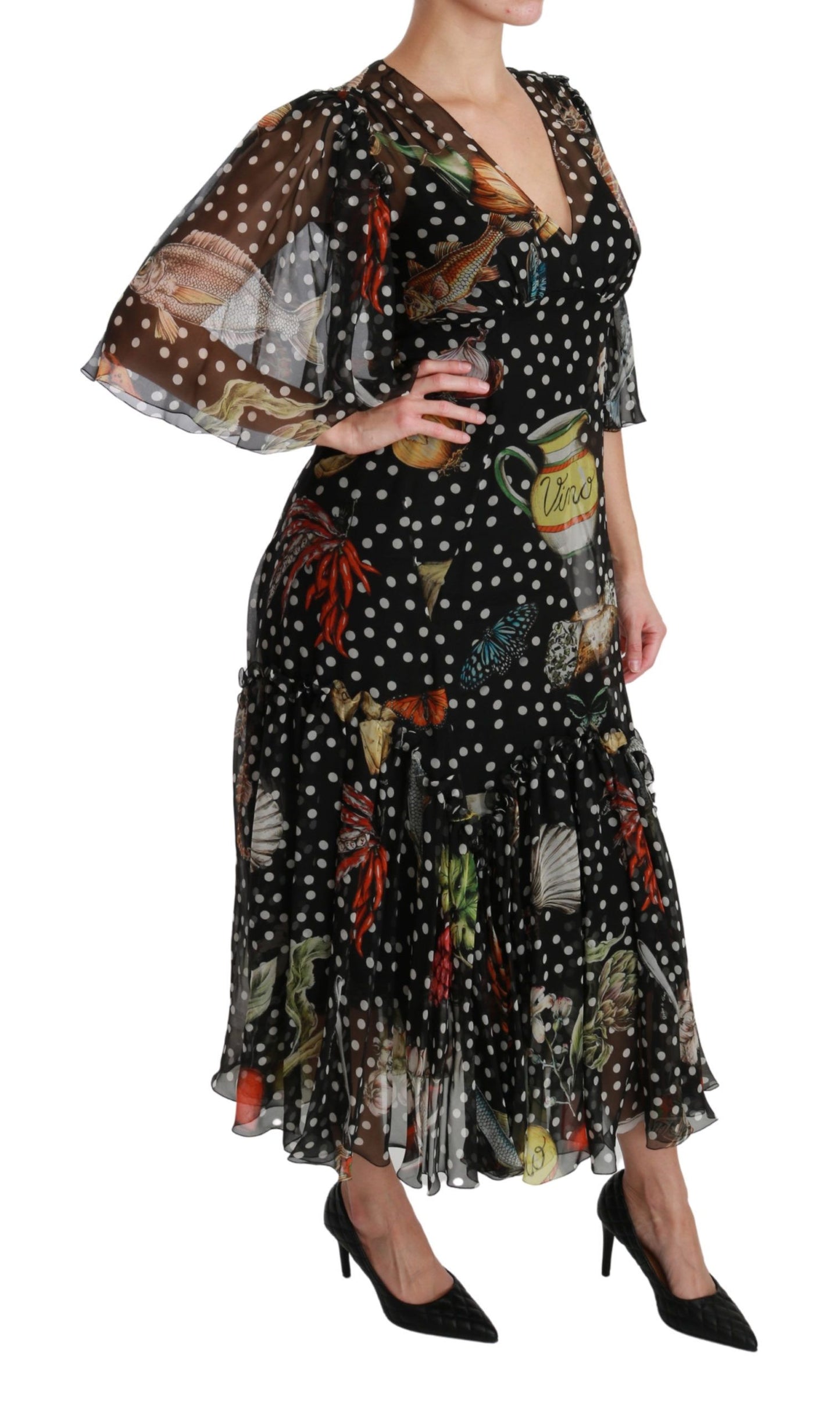 Robe trapèze Dolce & Gabbana Black Sea Fish Sicily