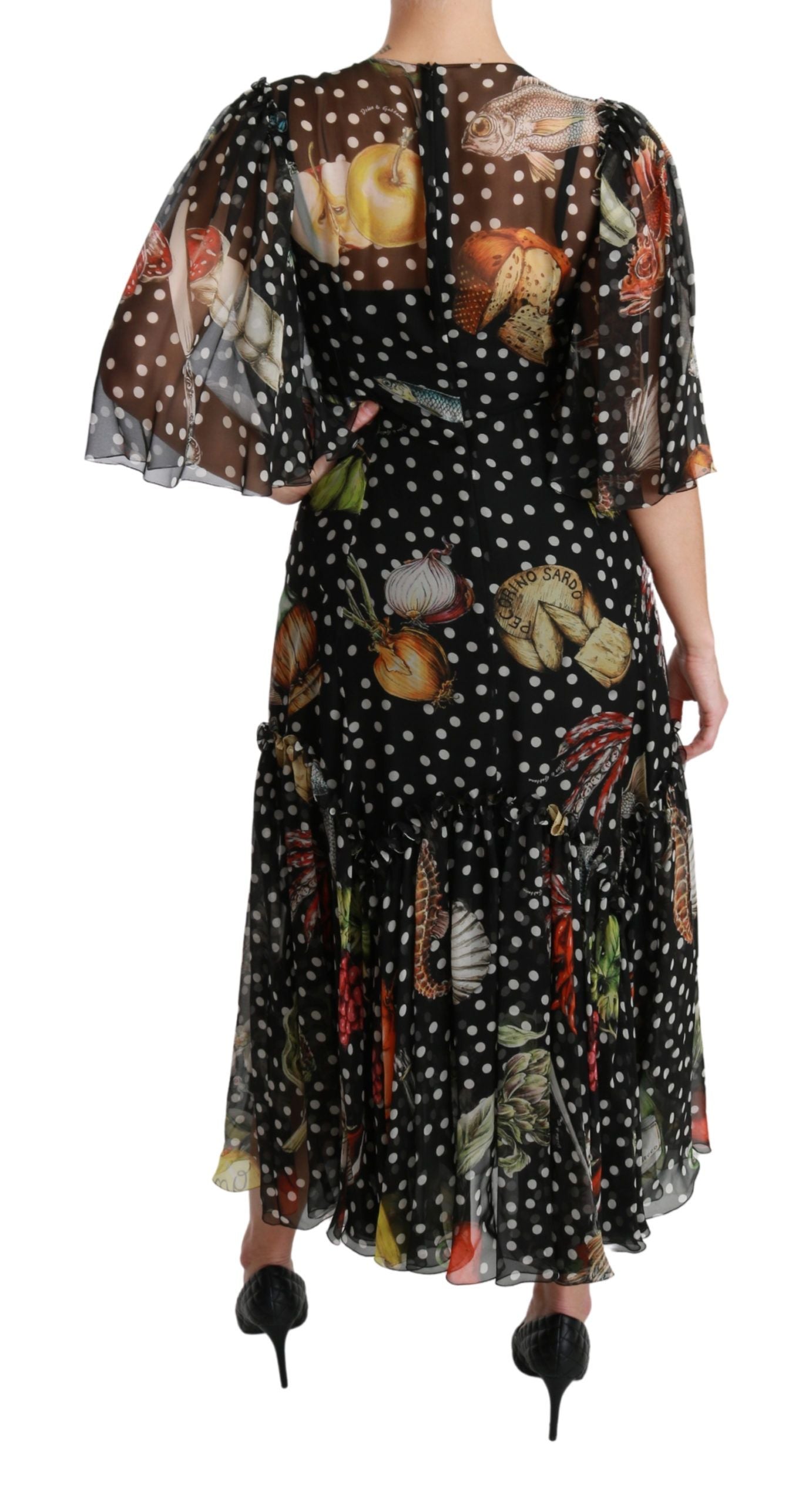 Robe trapèze Dolce & Gabbana Black Sea Fish Sicily