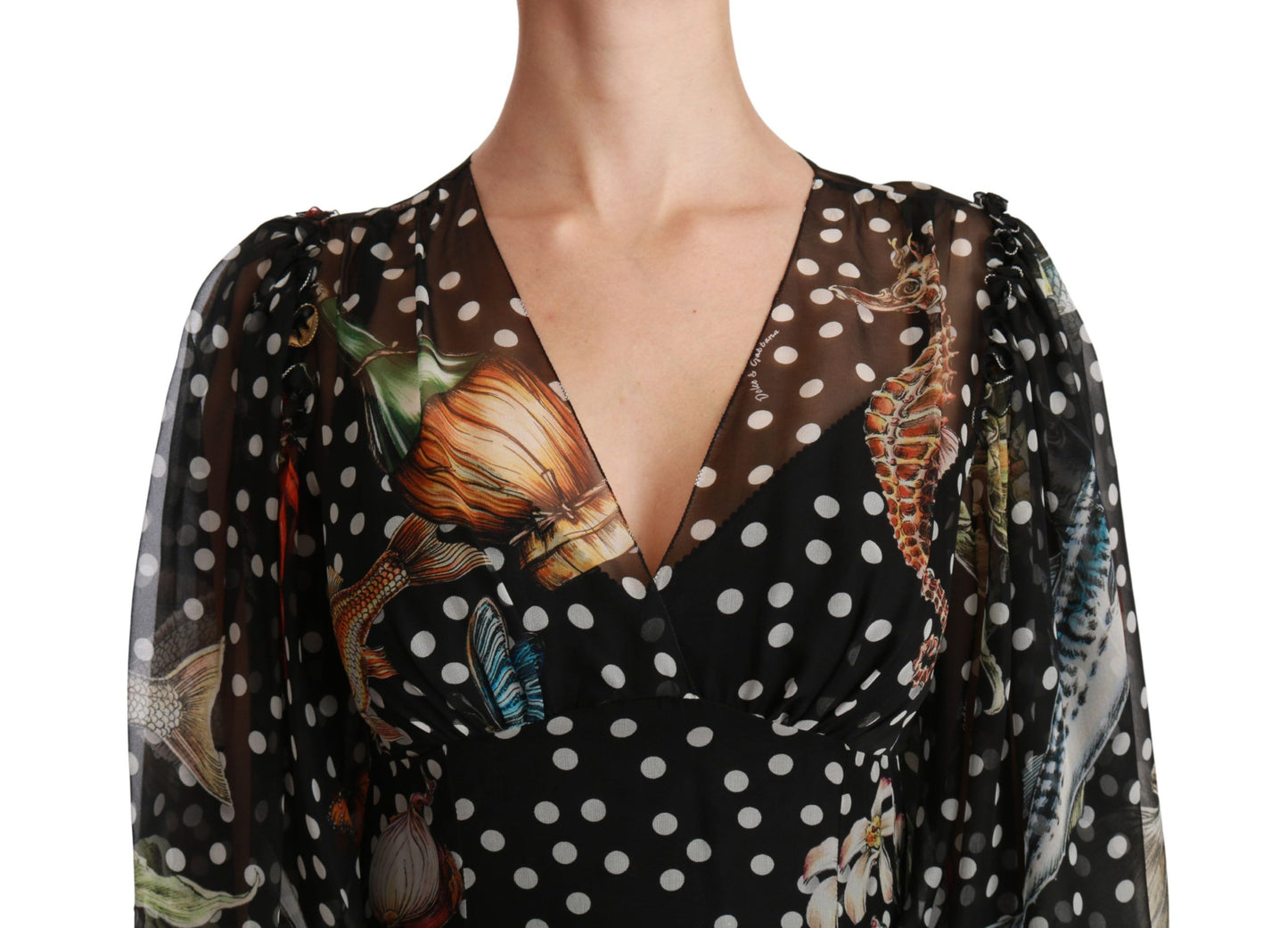 Robe trapèze Dolce & Gabbana Black Sea Fish Sicily
