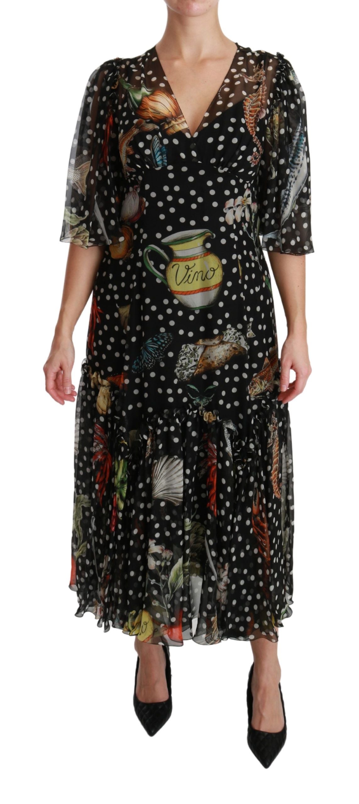 Robe trapèze Dolce & Gabbana Black Sea Fish Sicily