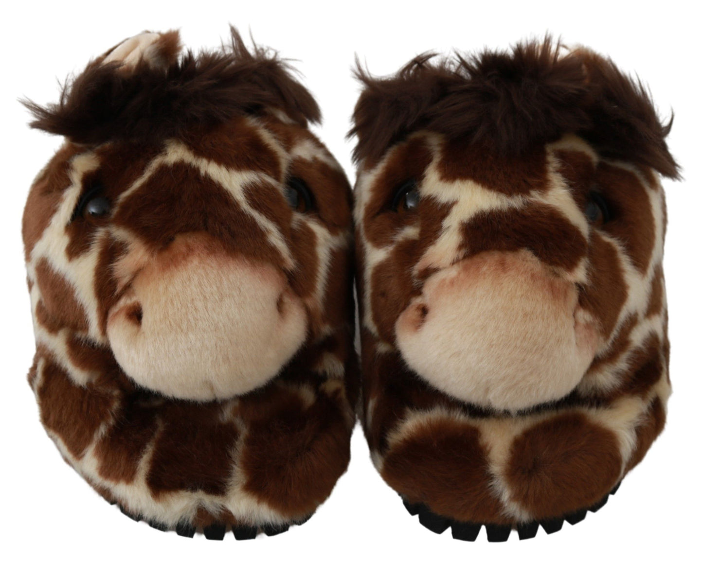 Chaussons Dolce & Gabbana marron girafe, sandales plates, chaussures