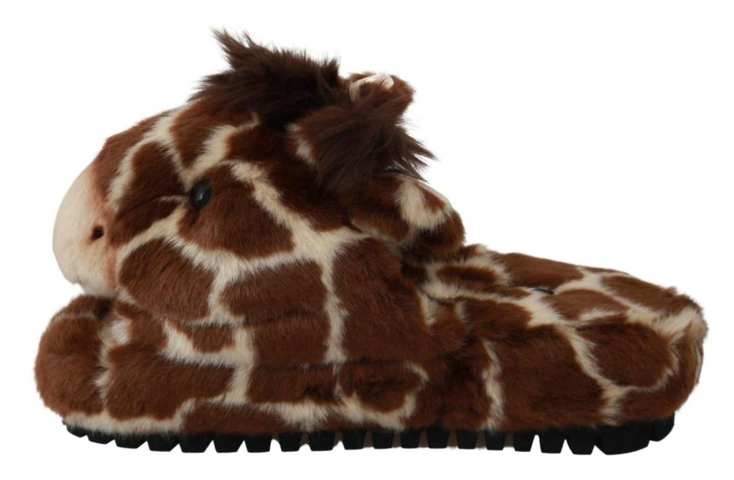 Chaussons Dolce & Gabbana marron girafe, sandales plates, chaussures