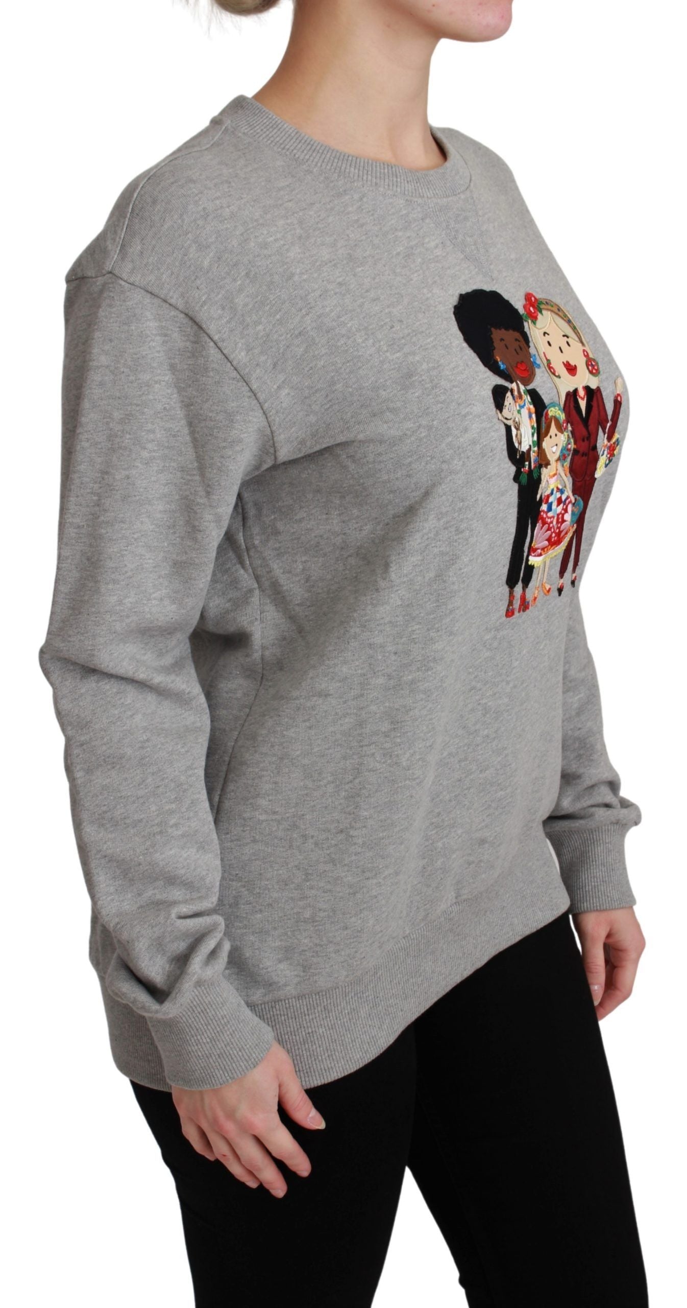 Pull en coton gris Dolce & Gabbana #dgfamily