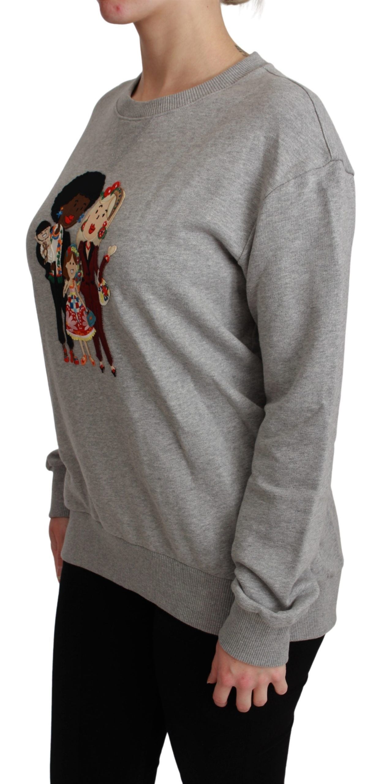 Pull en coton gris Dolce & Gabbana #dgfamily