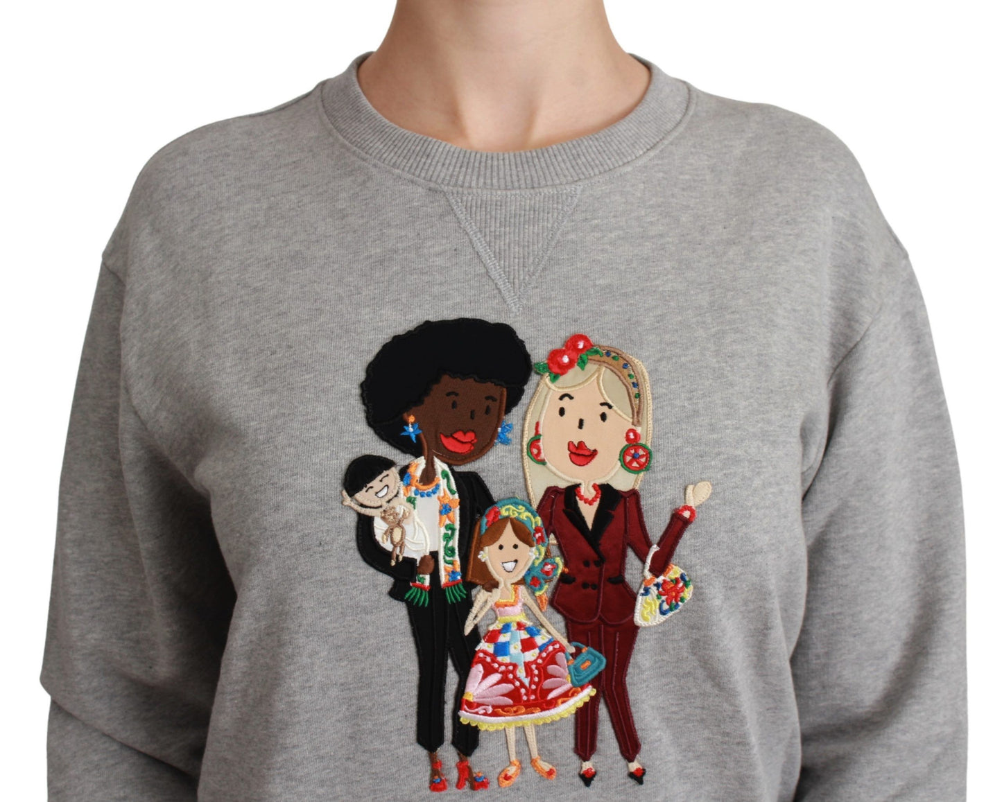Pull en coton gris Dolce & Gabbana #dgfamily