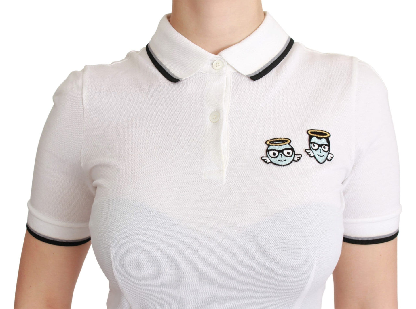 Dolce & Gabbana Weißes Baumwoll-Poloshirt #dgfamily