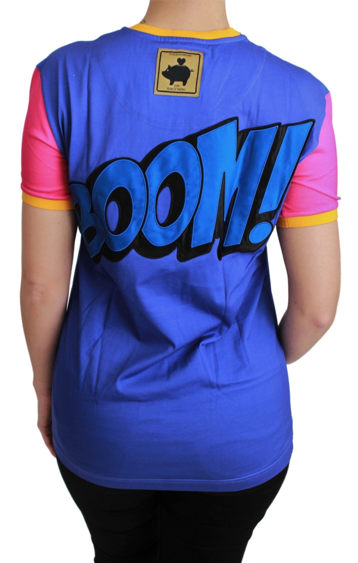 T-shirt en coton violet PIG SUPERGIRL de Dolce & Gabbana