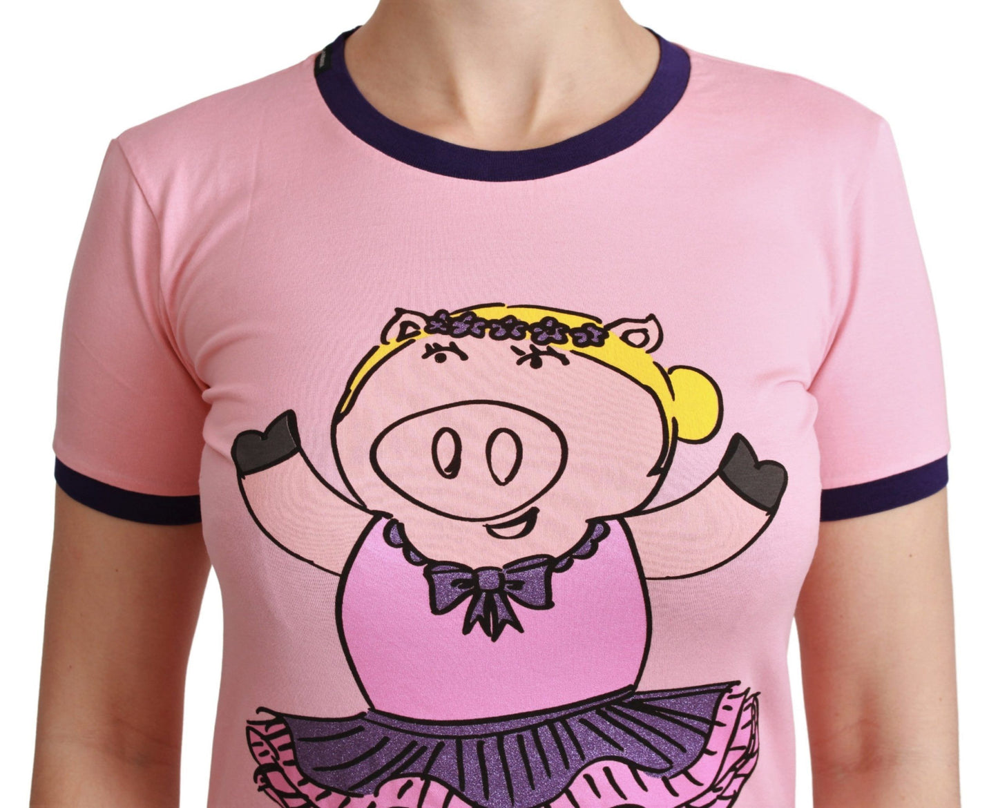 T-shirt en coton rose Dolce & Gabbana YEAR OF THE PIG