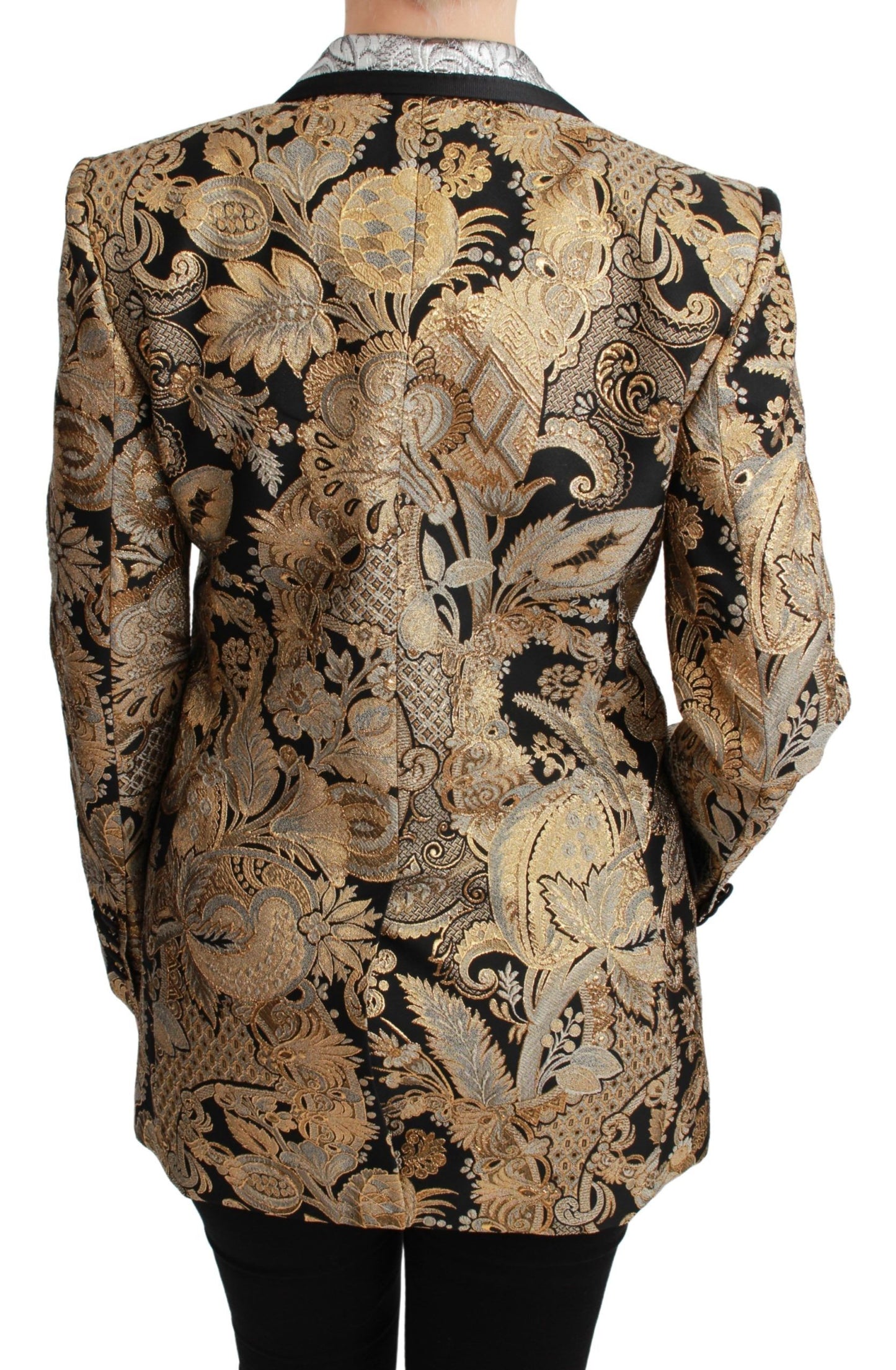 Veste blazer en jacquard noir et or Dolce & Gabbana