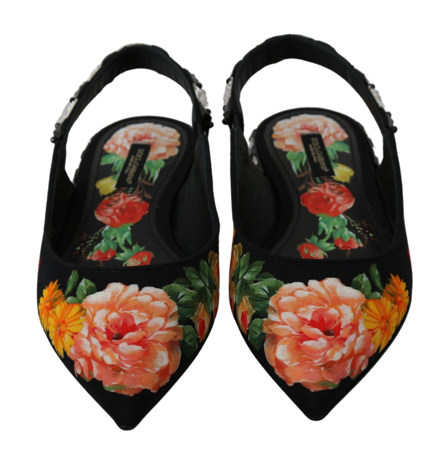 Chaussures plates à bride arrière et cristaux Dolce & Gabbana