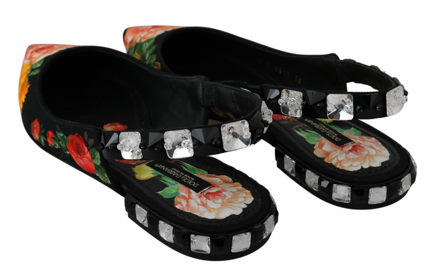 Chaussures plates à bride arrière et cristaux Dolce & Gabbana