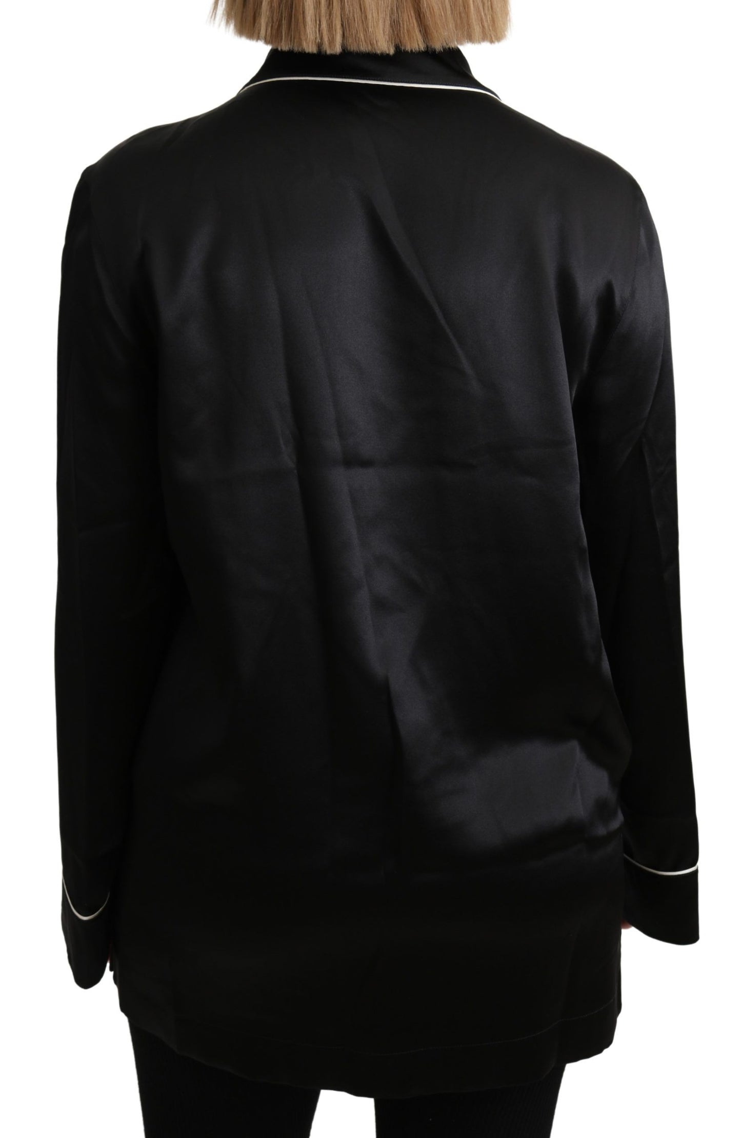Chemisier noir en soie extensible Dolce & Gabbana