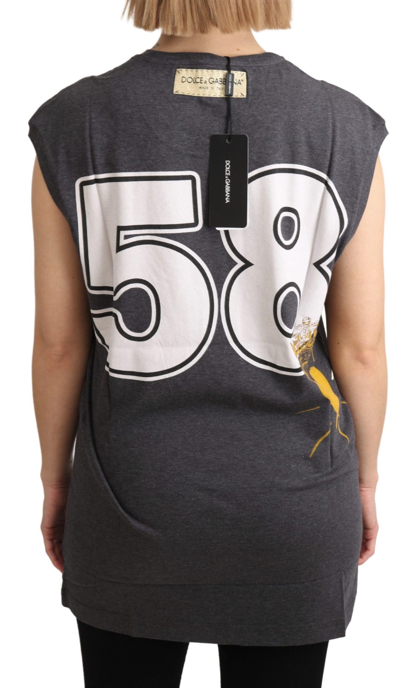 T-shirt débardeur gris en coton L'Amore de Dolce & Gabbana