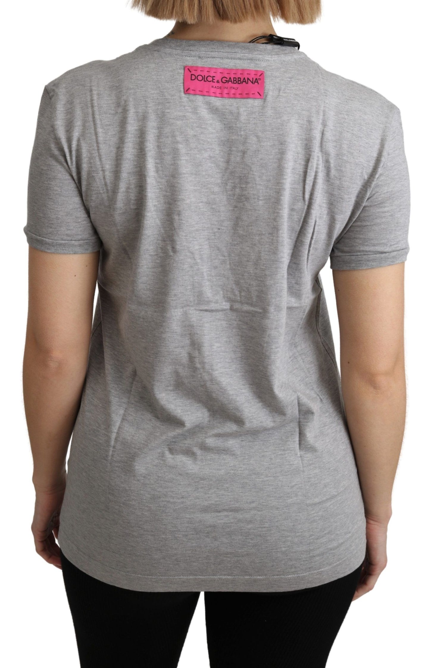 T-shirt en coton gris Dolce & Gabbana Love and Beauty