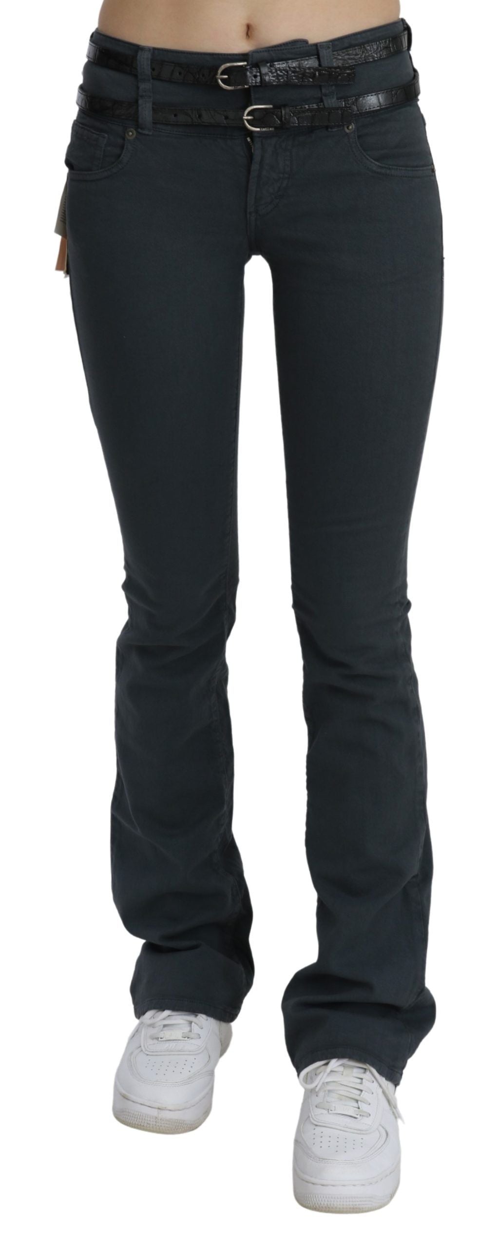 Jean slim évasé taille moyenne gris John Galliano