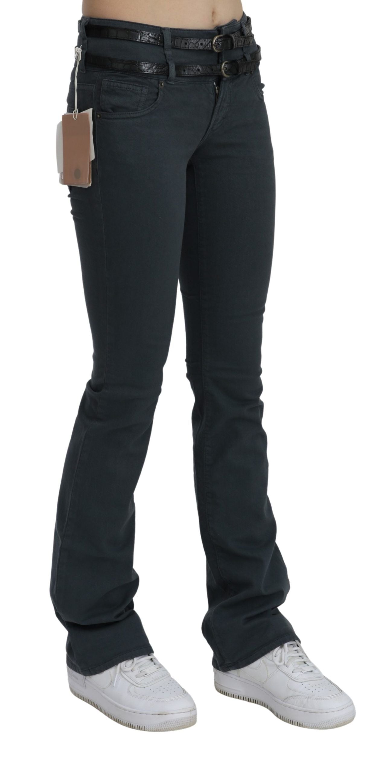Jean slim évasé taille moyenne gris John Galliano