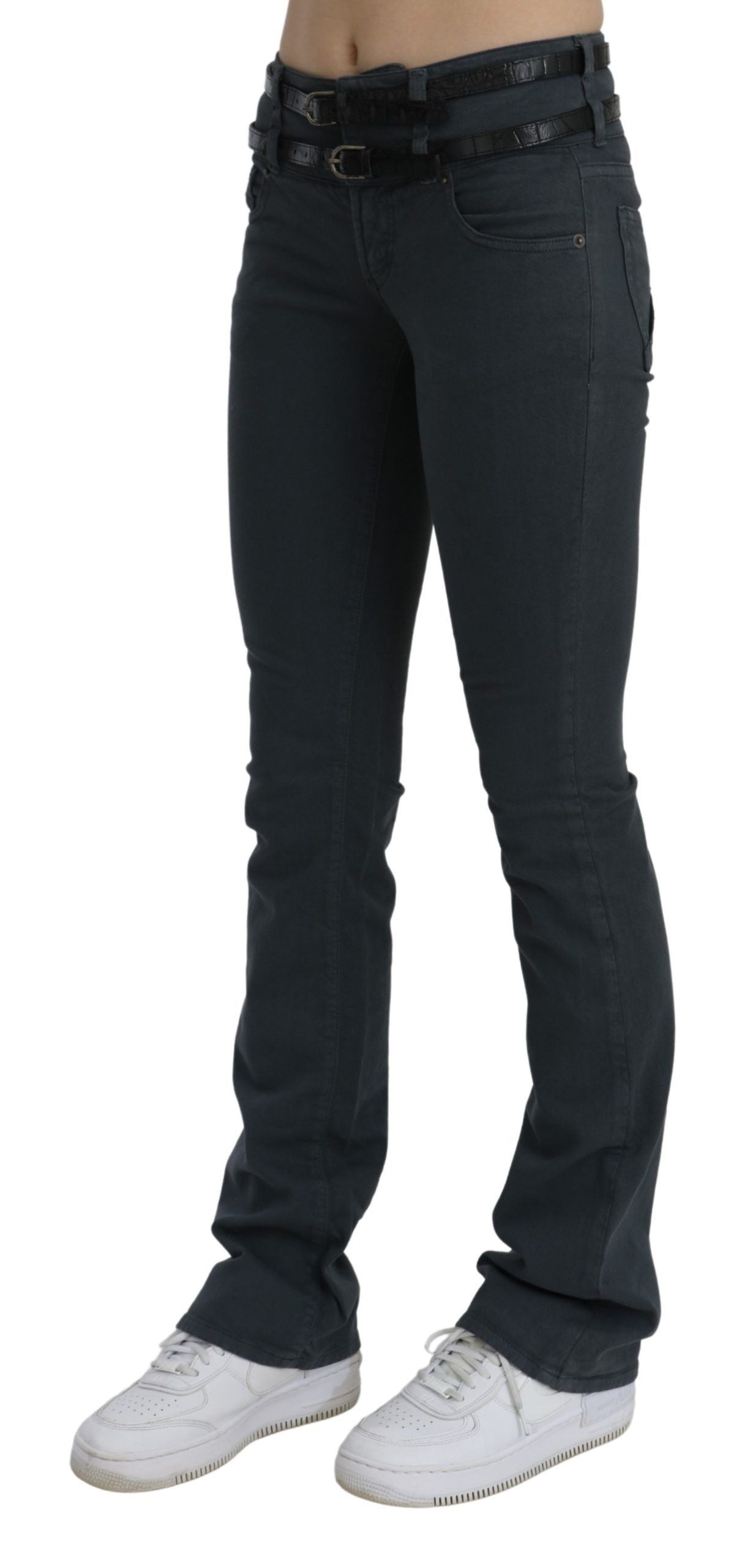 Jean slim évasé taille moyenne gris John Galliano